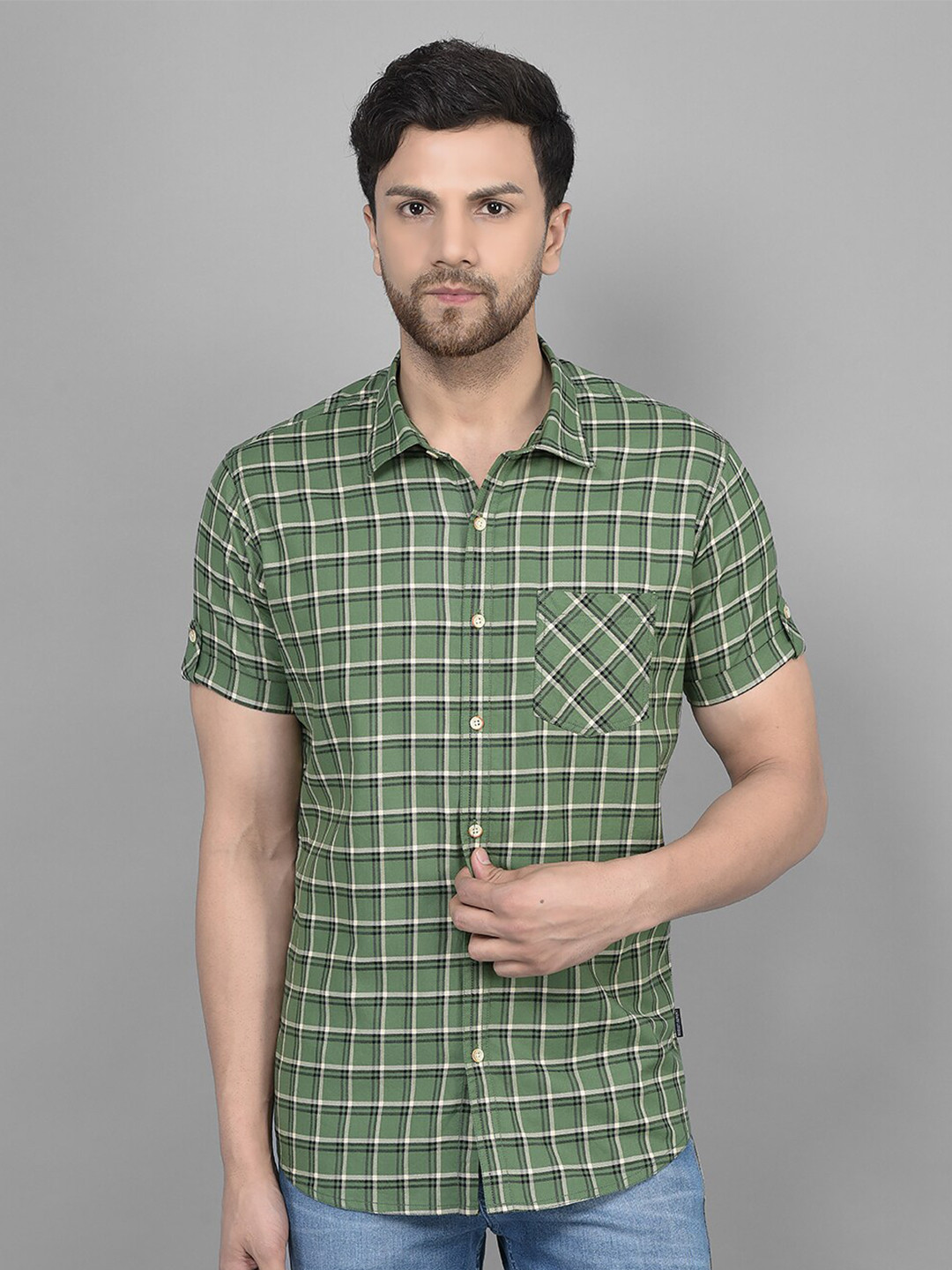 Canary London Tartan Checked Smart Slim Fit Cotton Casual Shirt