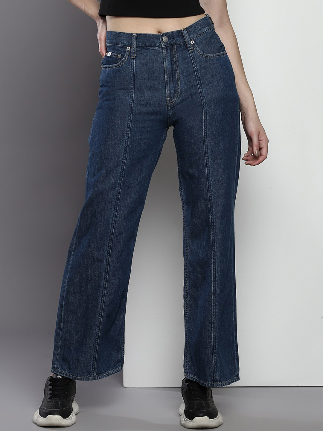Calvin Klein Jeans Women Wide Leg High-Rise Stretchable Jeans
