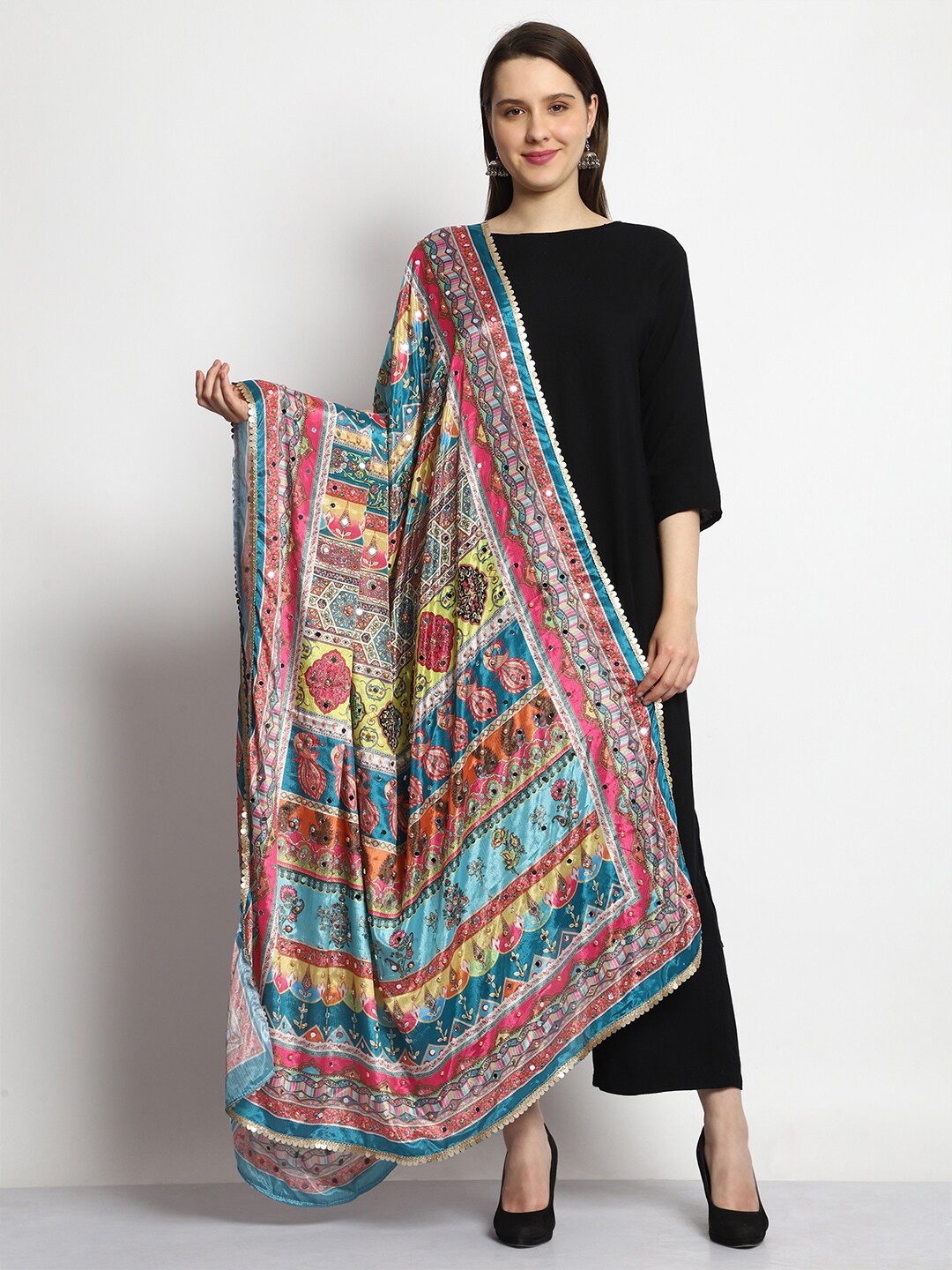 Buy SWI Stylish Printed Pakistani Bridal Mirror Work Chiffon