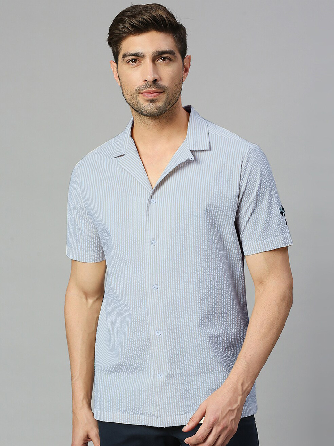 Thomas Scott Striped Classic Slim Fit Opaque Casual Cotton Shirt
