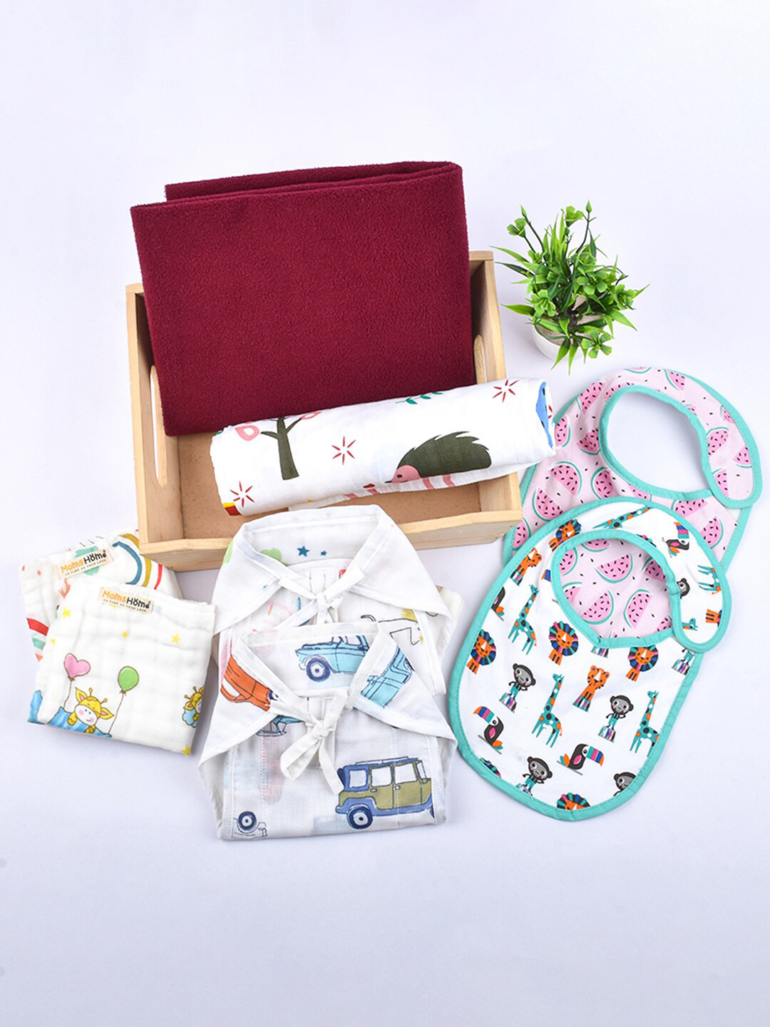 Moms Home Set Of 8 Pure Organic Cotton Dry Sheet Combo