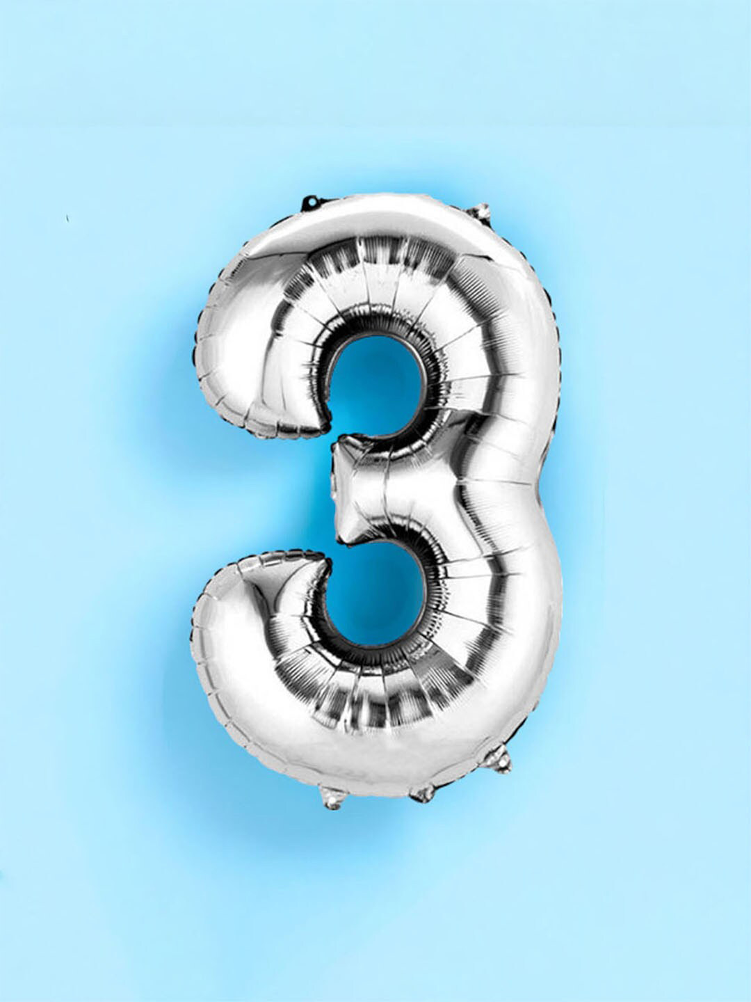 Art Street Silver Number 3 Foil Helium Balloon - 40.64 cm