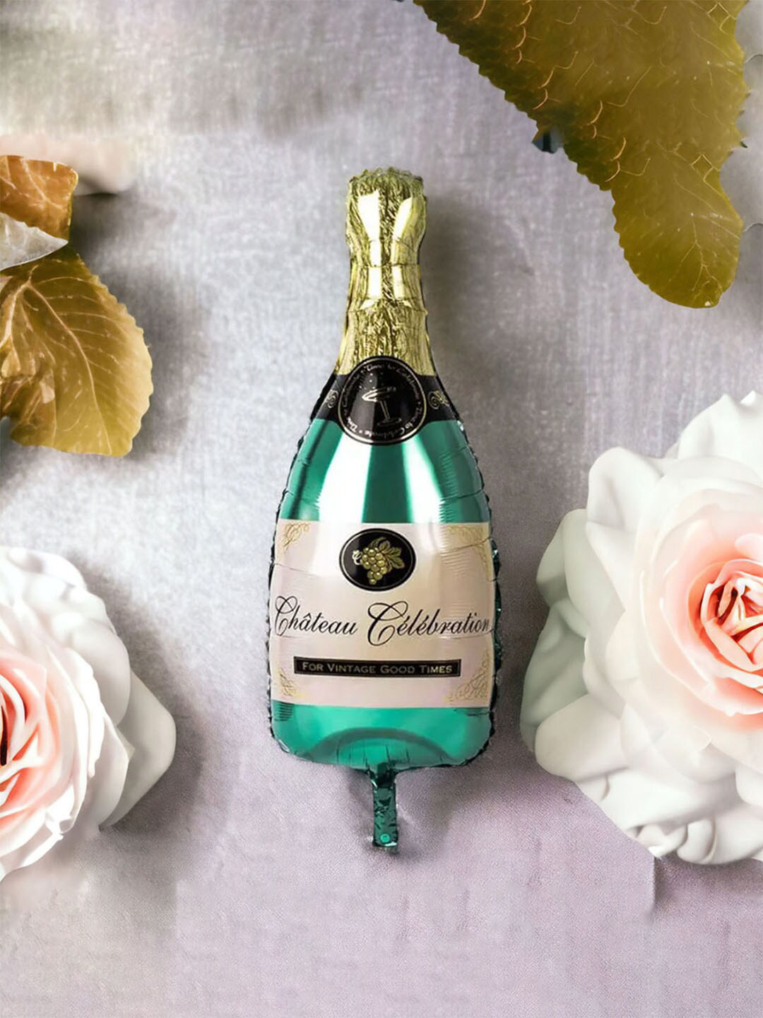 Art Street Green & Gold-Toned Champagne Bottle Shaped Foil Helium Balloon - 96.52 cm