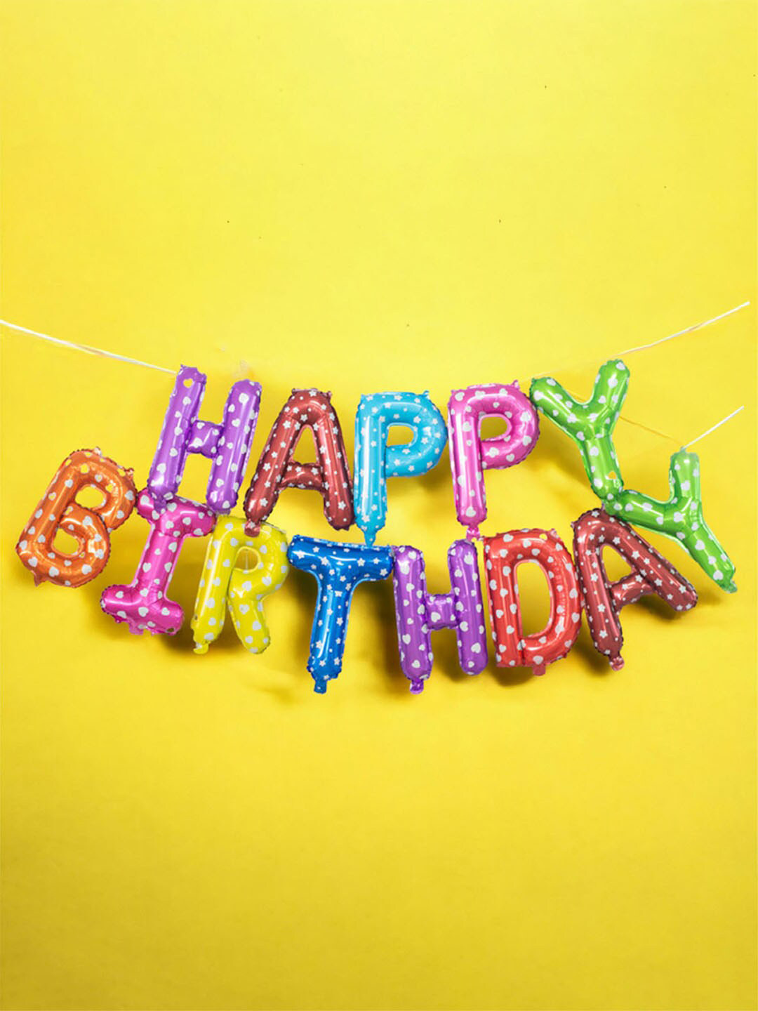 Art Street 13Pieces Green & Yellow Happy Birthday Letter Foil Balloons
