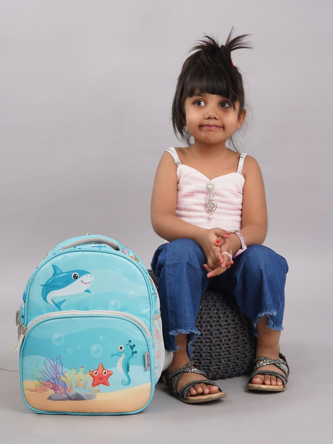 VISMIINTREND Kids Baby Shark Printed School Backpack