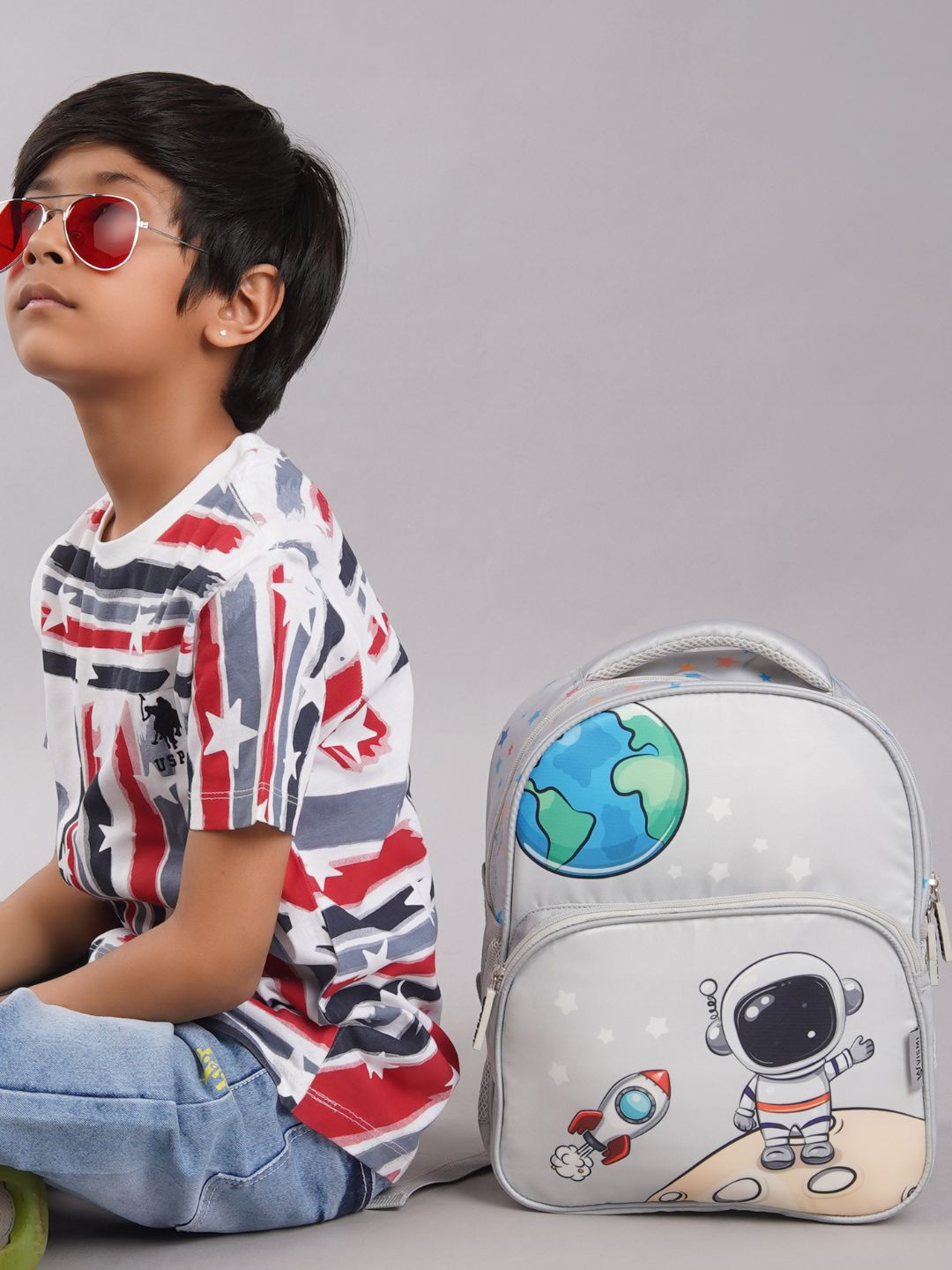 VISMIINTREND Boys Space Theme Printed School Bag Backpack