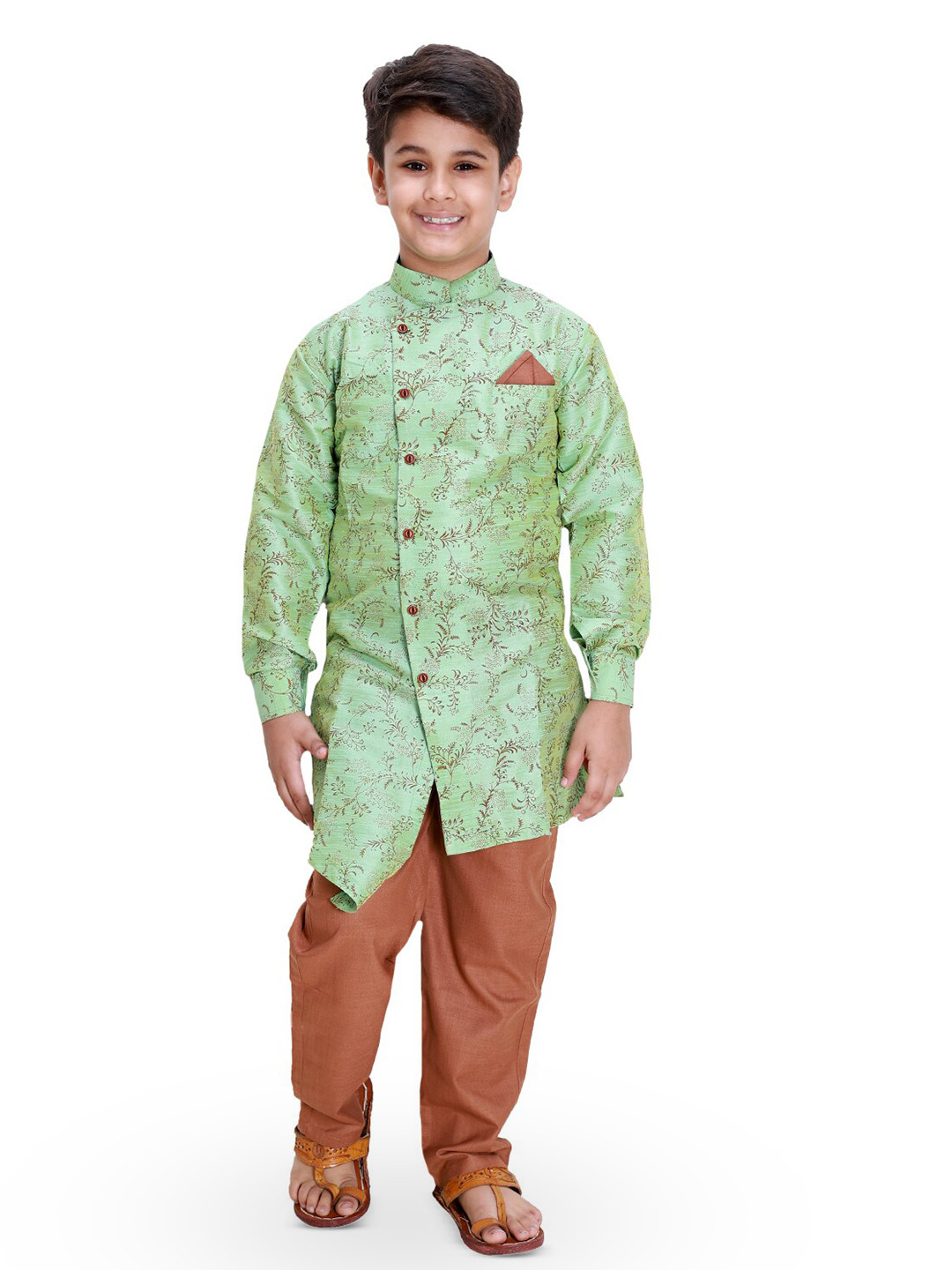 FOURFOLDS Printed Sherwani & Trouser Set