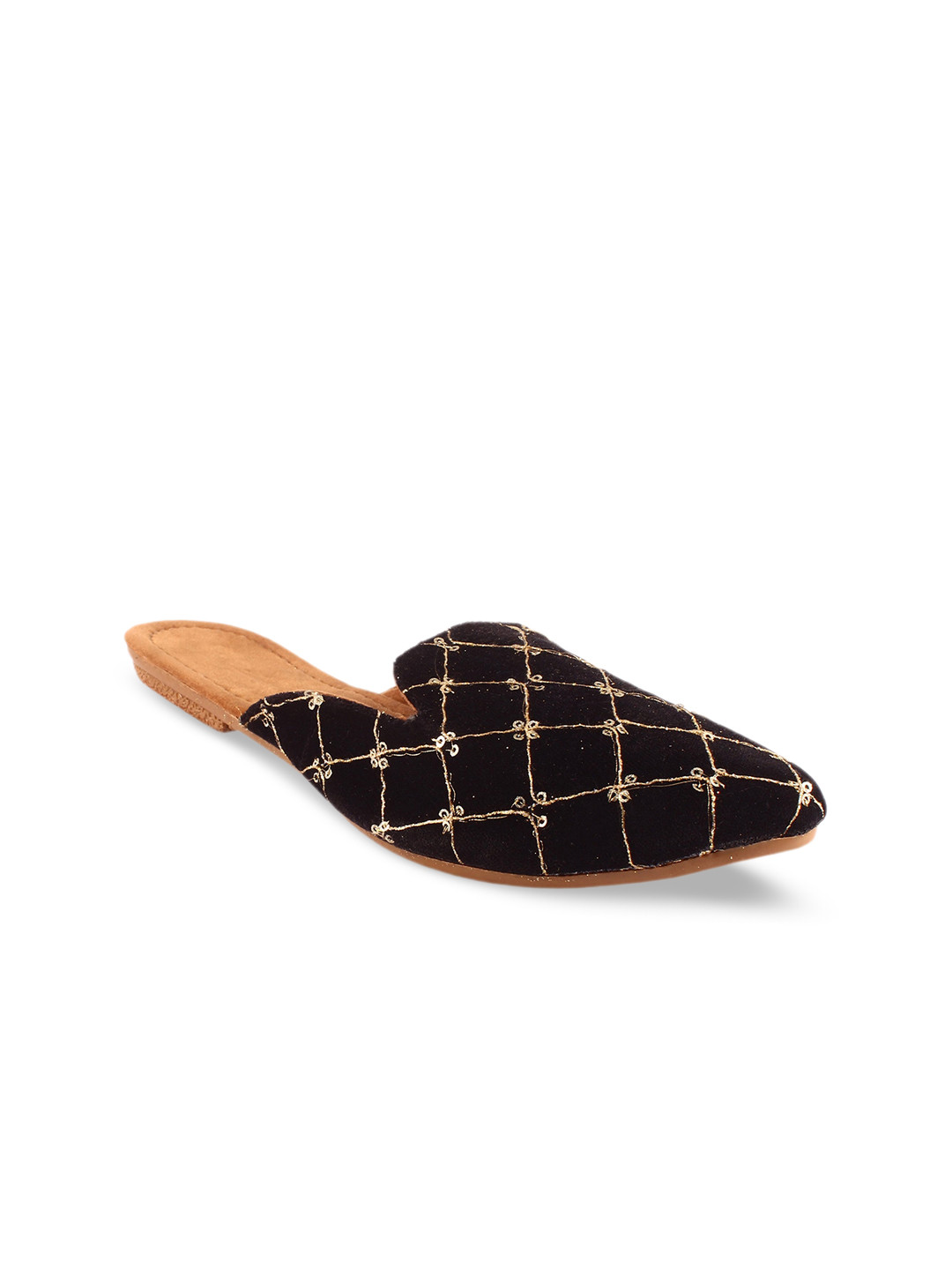 Apratim Women Embellished Round Toe Slip On Mules