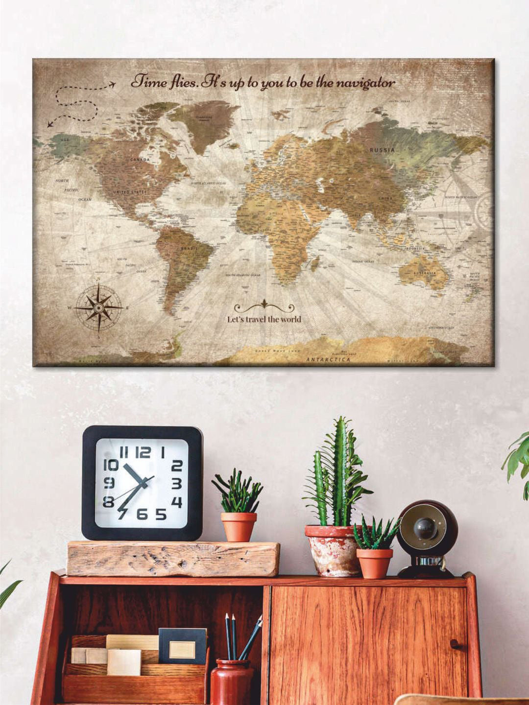 POSTERS AND TRUSS Beige & Brown Framed Painting Wall Art