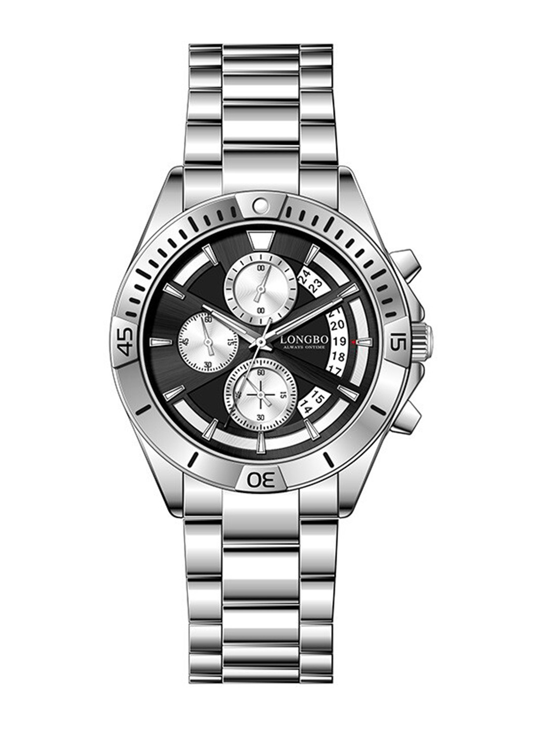 LONGBO Men Textured Dial & Stainless Steel Bracelet Style Straps Analogue Watch Long-83513