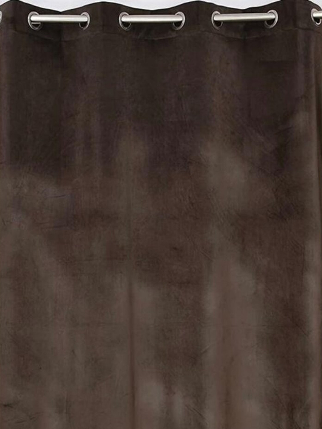 INDHOME LIFE Coffee Brown 2 Pieces  Black Out Velvet Door Curtains