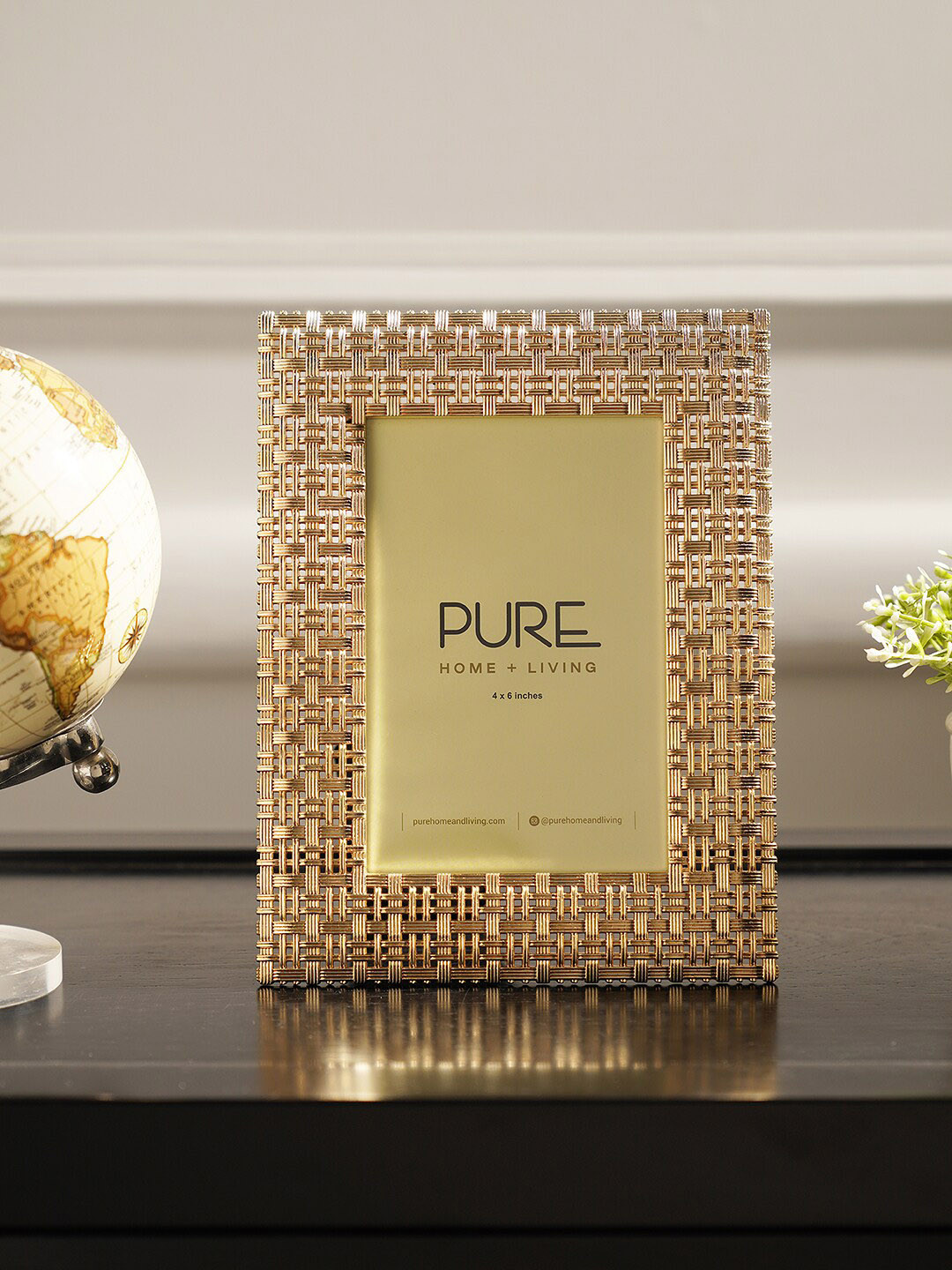 Pure Home and Living Gold Plated Yellow Textured Metal Photo Frame