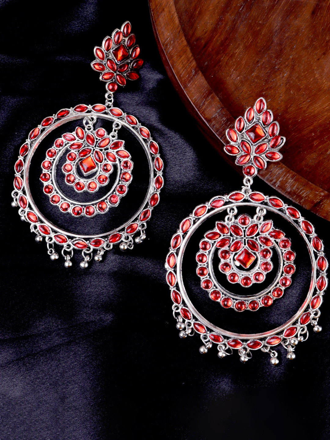 Krelin Artificial Stone Studded Chandbali Earrings