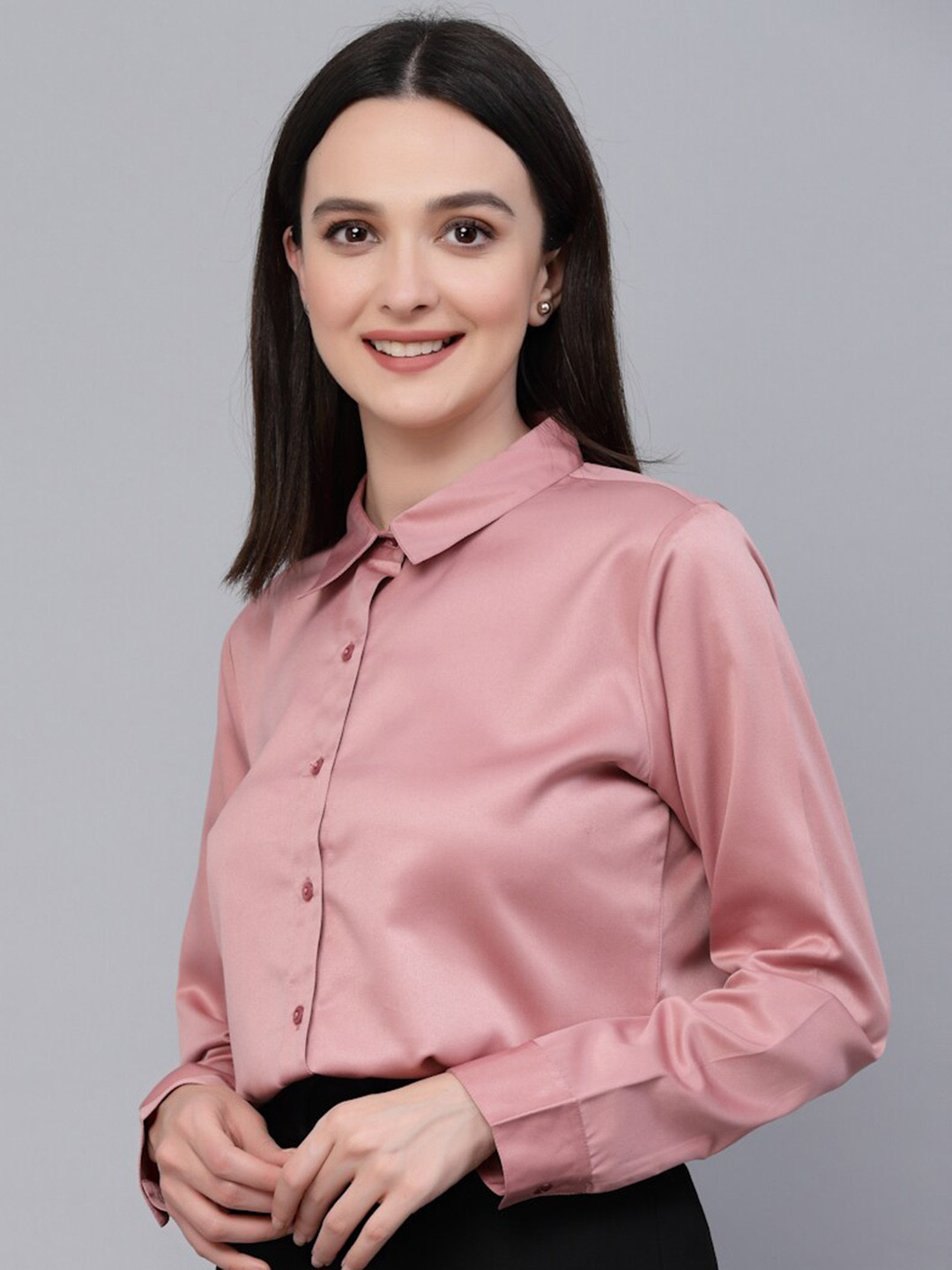 Style Quotient Satin Finish Spread Collar Formal Shirt
