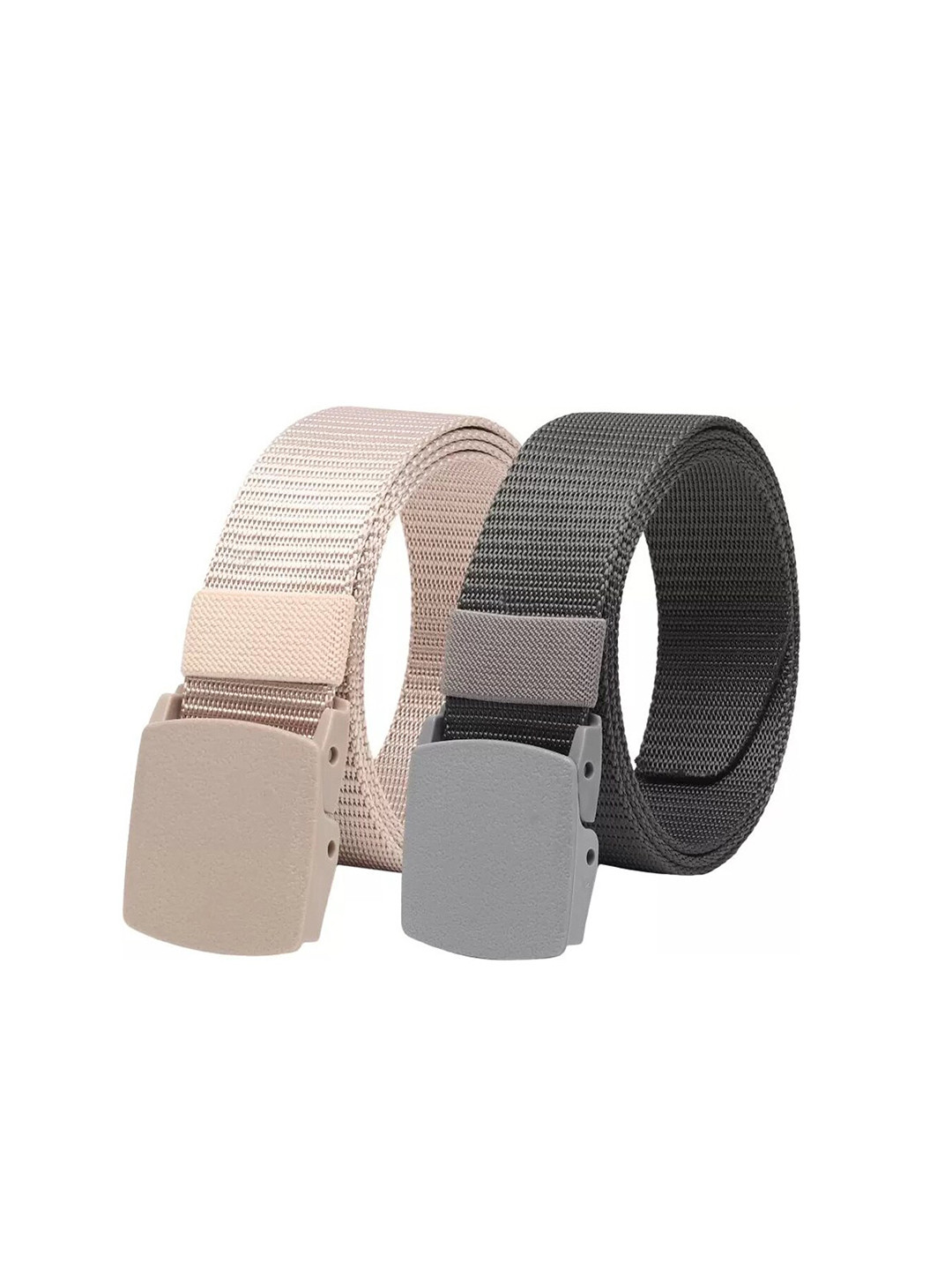 Kastner Men Set Of 2 Textured Canvas Belt With Slider Buckle