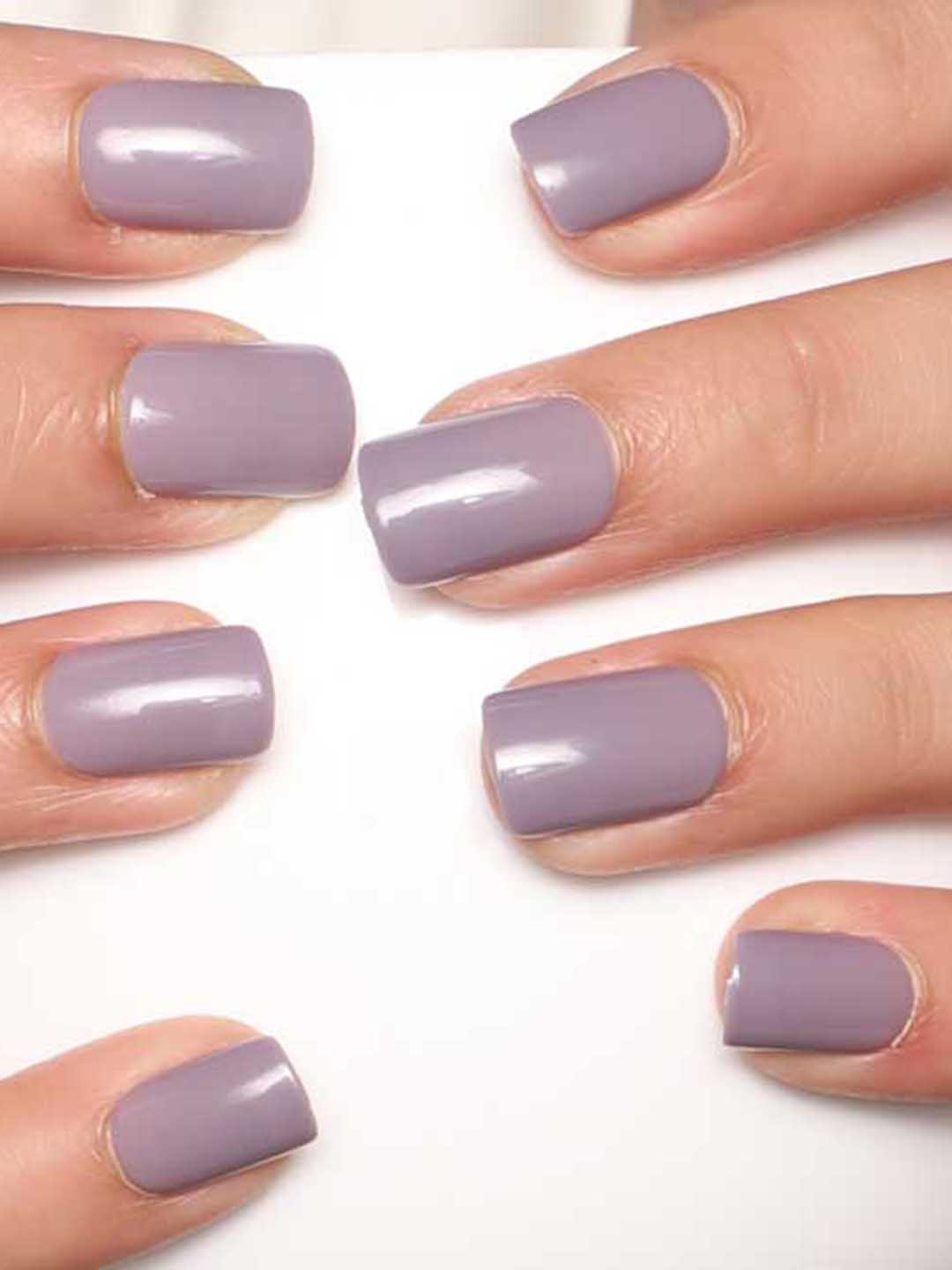 LICK 12 Pcs Lavender Shade Fake Reusable Acrylic Press on Nails With Application Kit