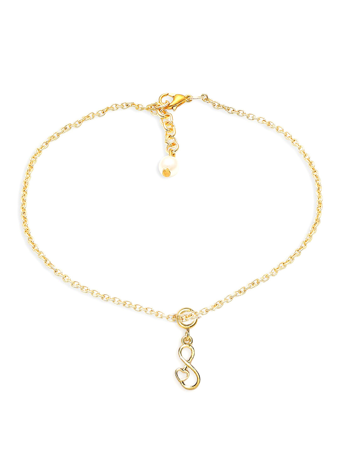 OOMPH Gold Plated Infinity Charm Anklet