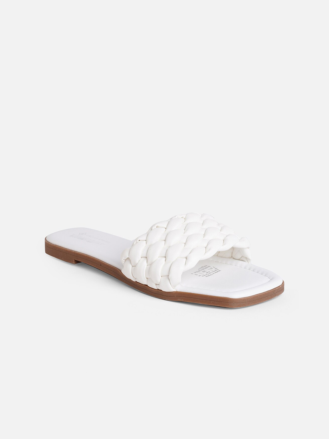 Call It Spring Women Textured Open Toe Slip On Flats