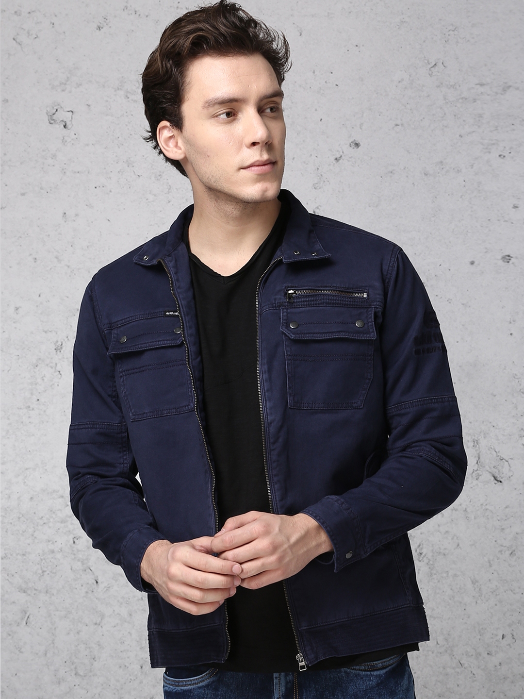 Ecko unltd men deals blue solid denim jacket