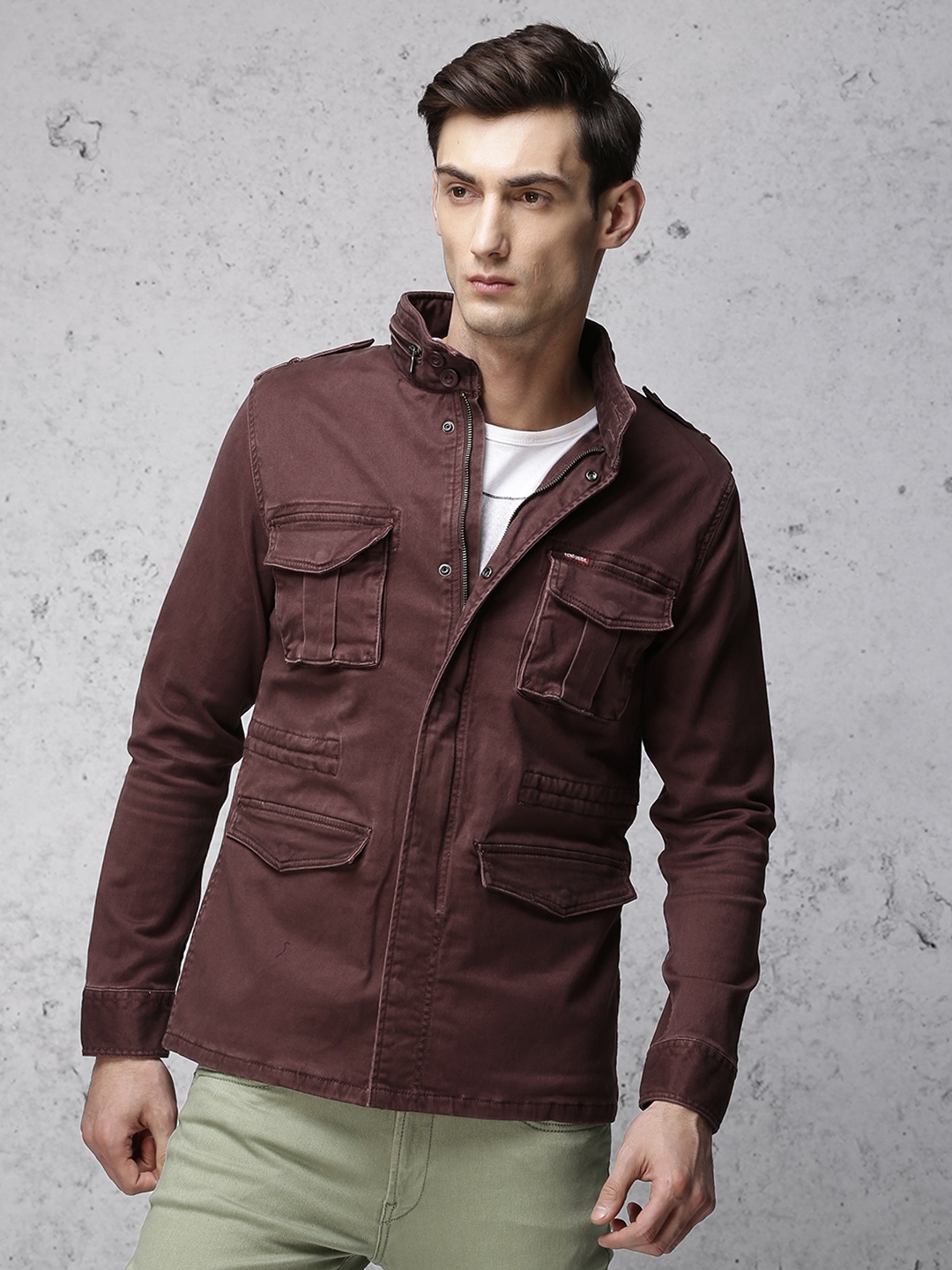 Buy Ecko Unltd Men Maroon Solid Tailored Jacket Jackets for Men
