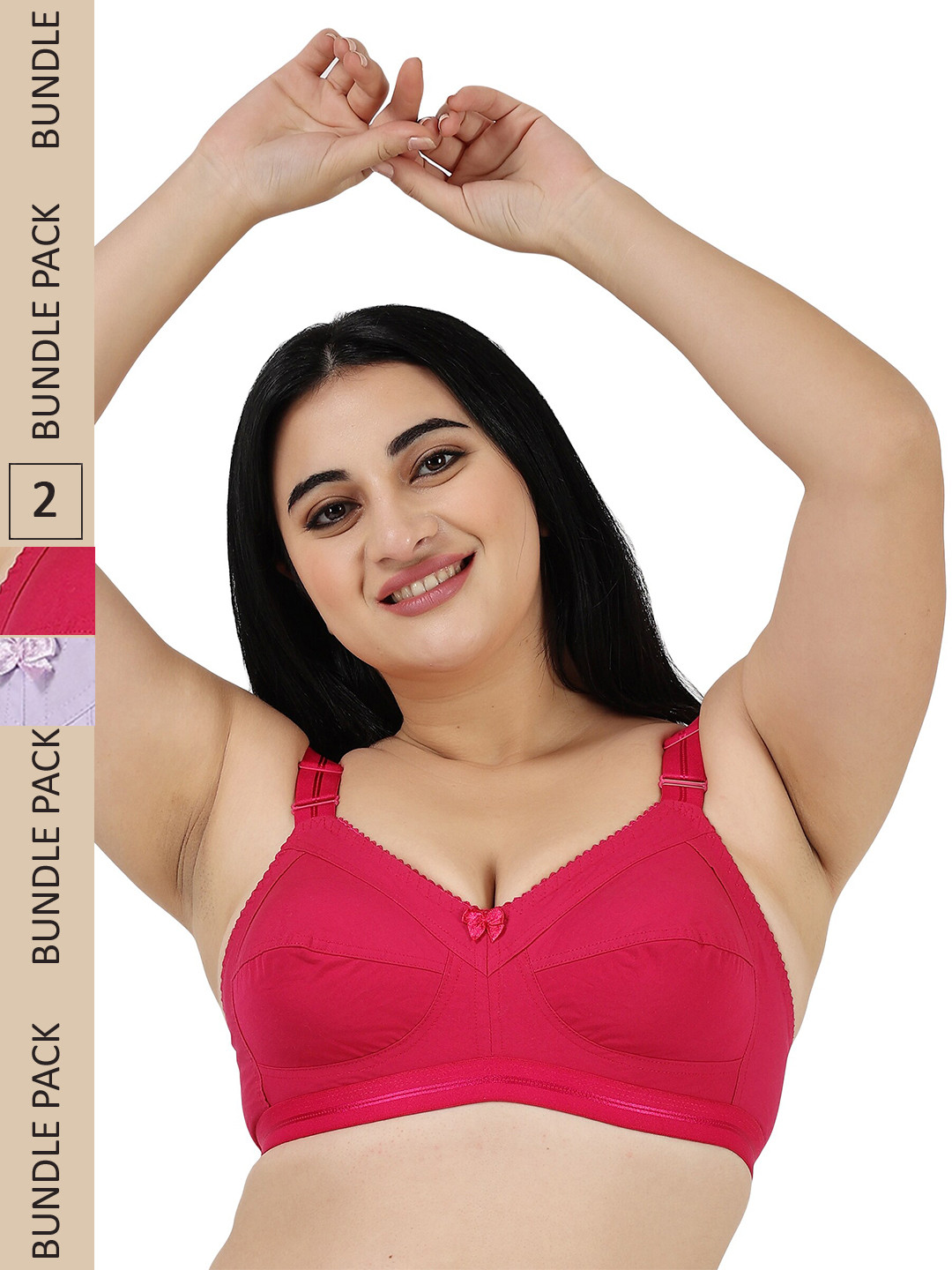 LADYLAND Pack Of 2 Assorted Non Padded Full Coverage All Day Comfort Cotton T-shirt Bra