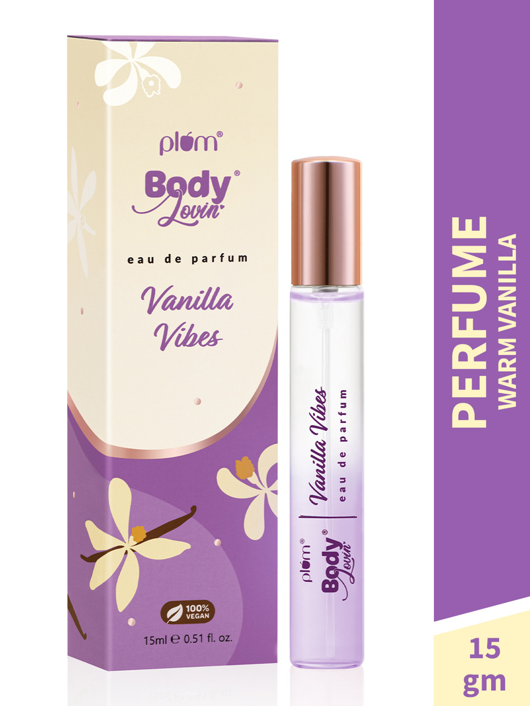 Plum Women BodyLovin' Vanilla Vibes Long Lasting Warm Vanilla Eau De Parfum - 15ml