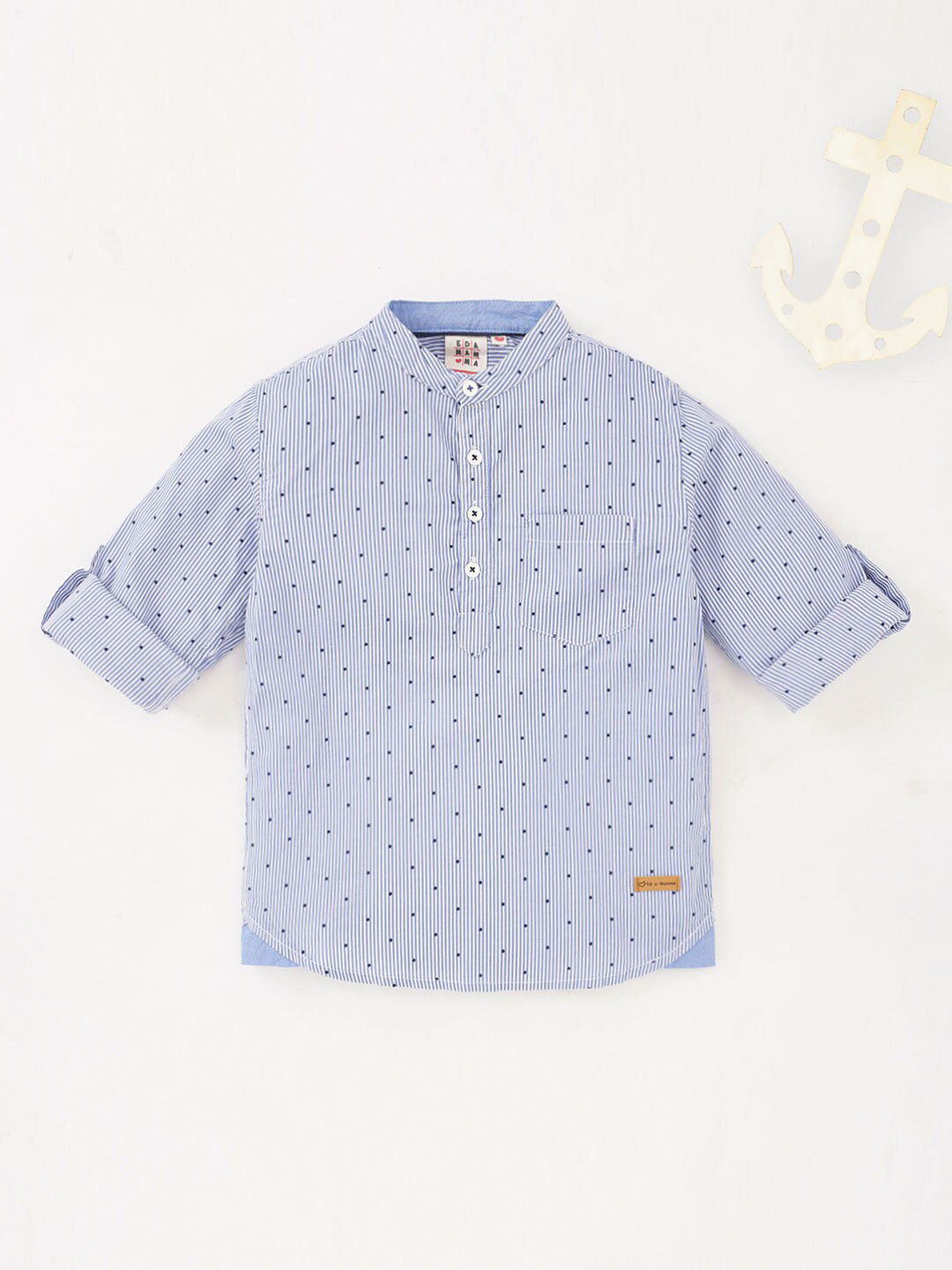 Ed-a-Mamma Boys Polka Dot Printed Cotton Casual Shirt