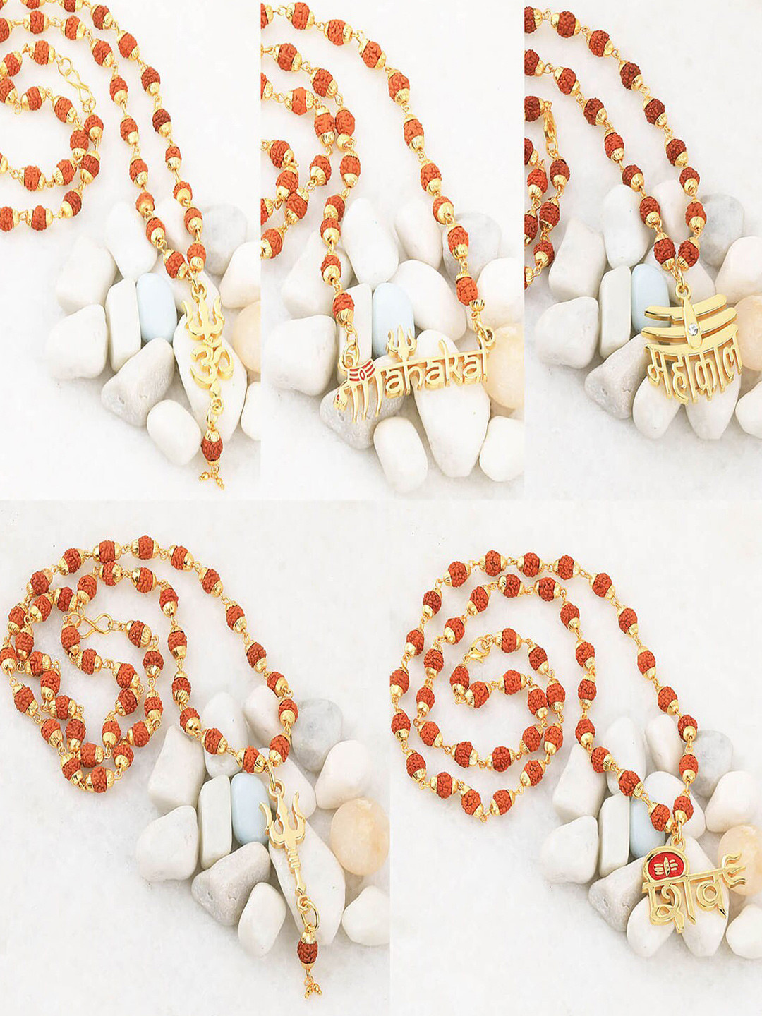 Silver Shine Pack Of 5 Gold-Plated Chain
