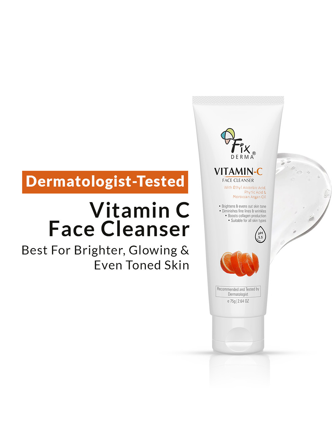 FIXDERMA Vitamin C With Ascorbic Acid Face Cleanser  75g