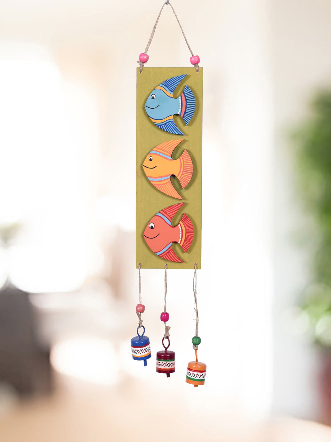 AAKRITI ART CREATIONS Brown & Blue Fishy Hues Windchime