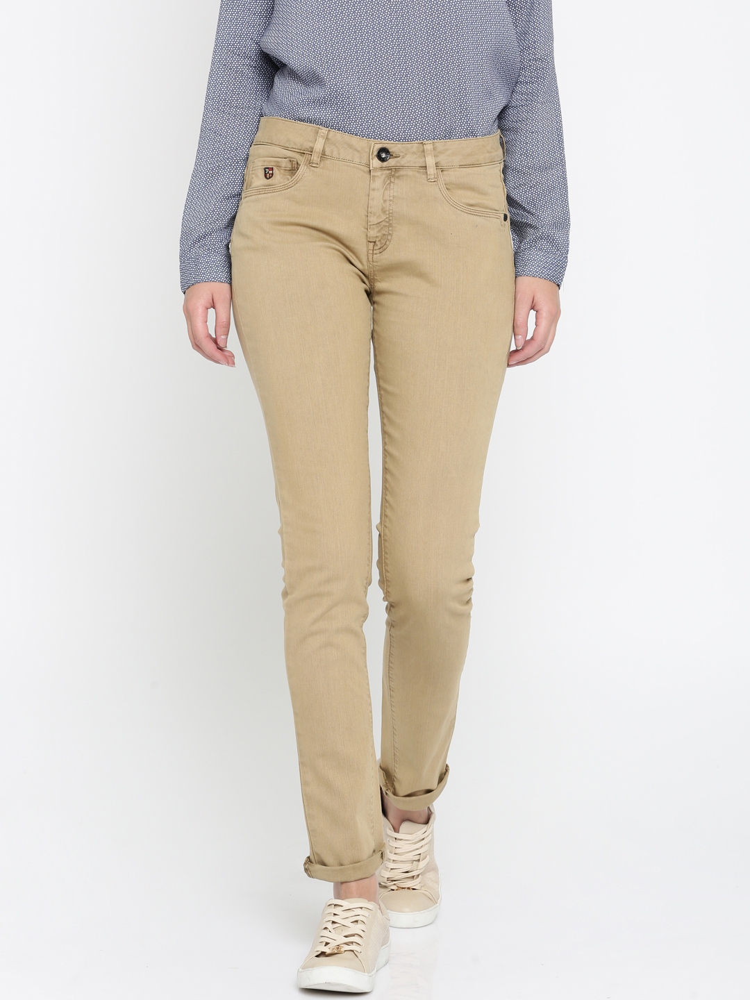 Mid rise khaki hot sale skinny jeans