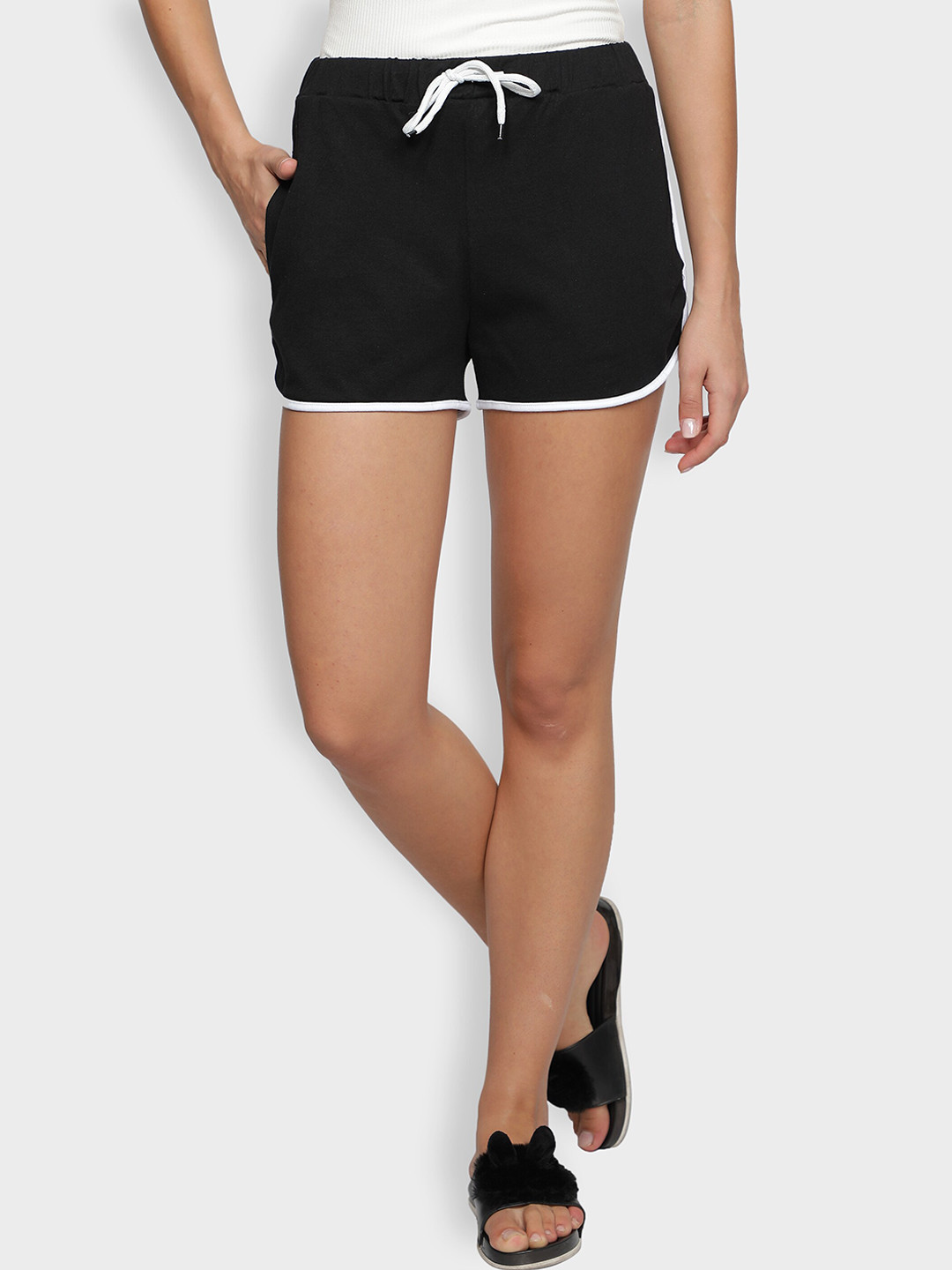 NUEVOSDAMAS Women Mid-Rise Cotton Shorts