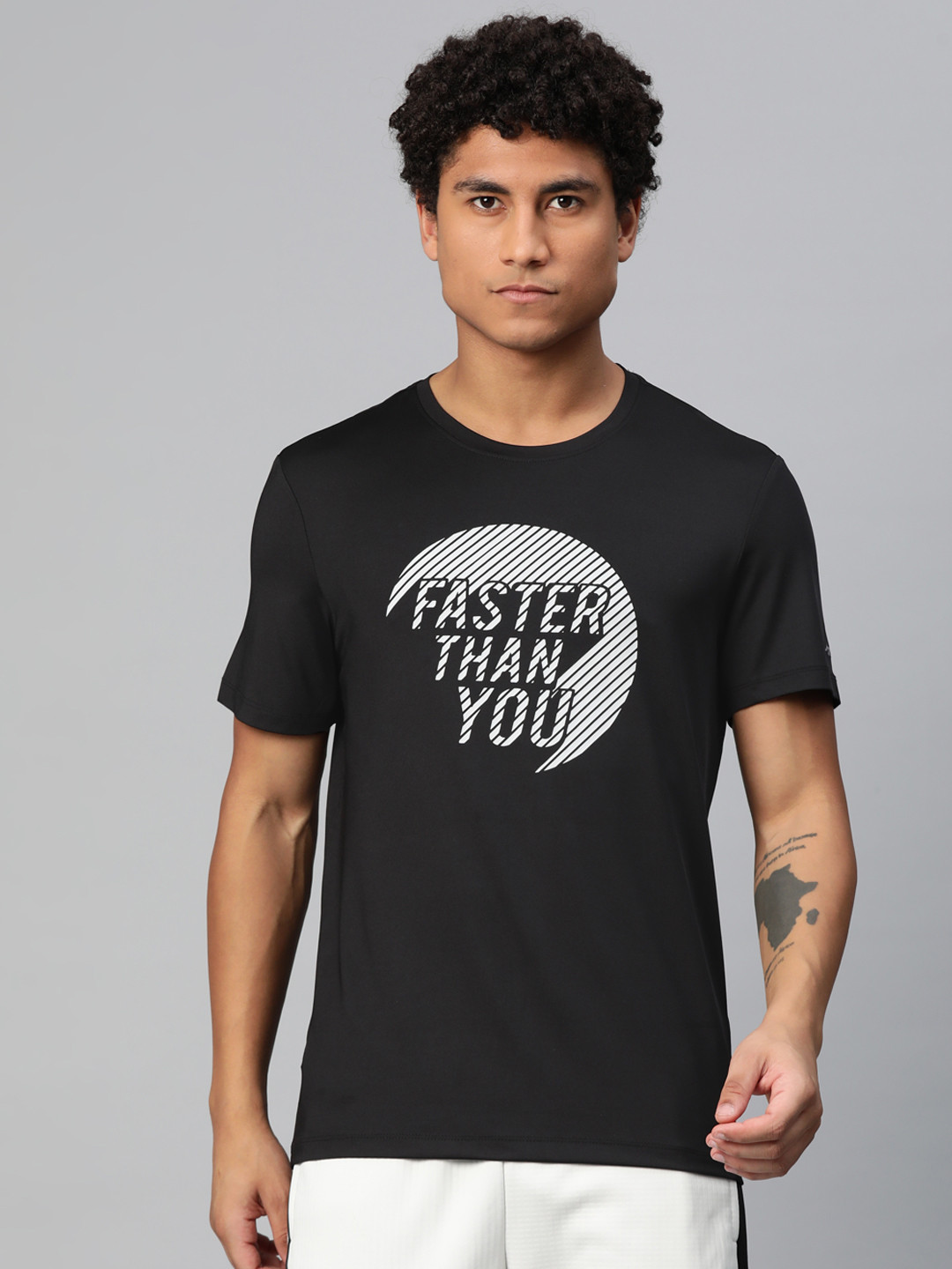 Alcis Printed Anti Static Slim Fit T-shirt