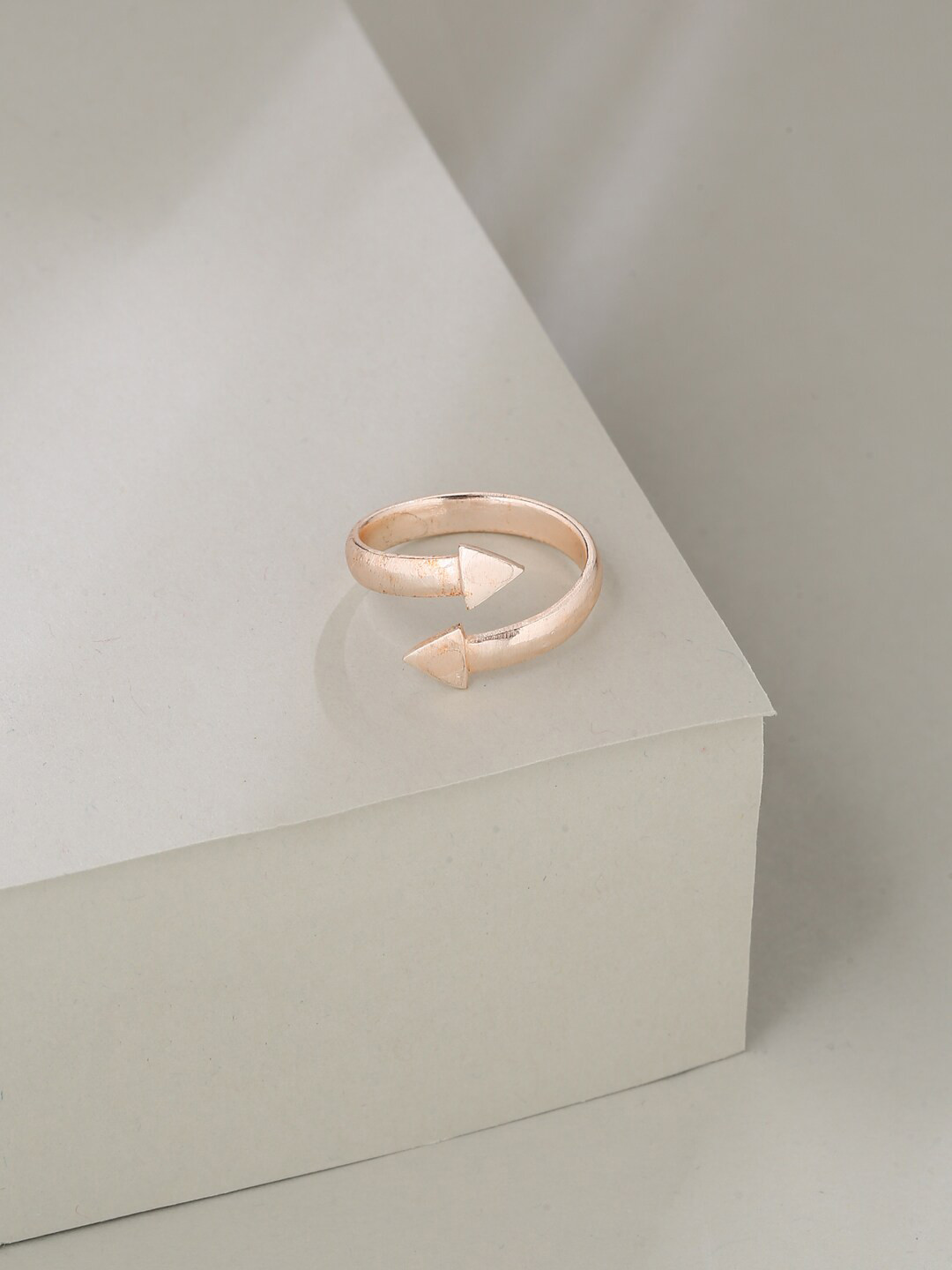 Mitali Jain Rose Gold-Plated Adjustable Arrow Finger Ring