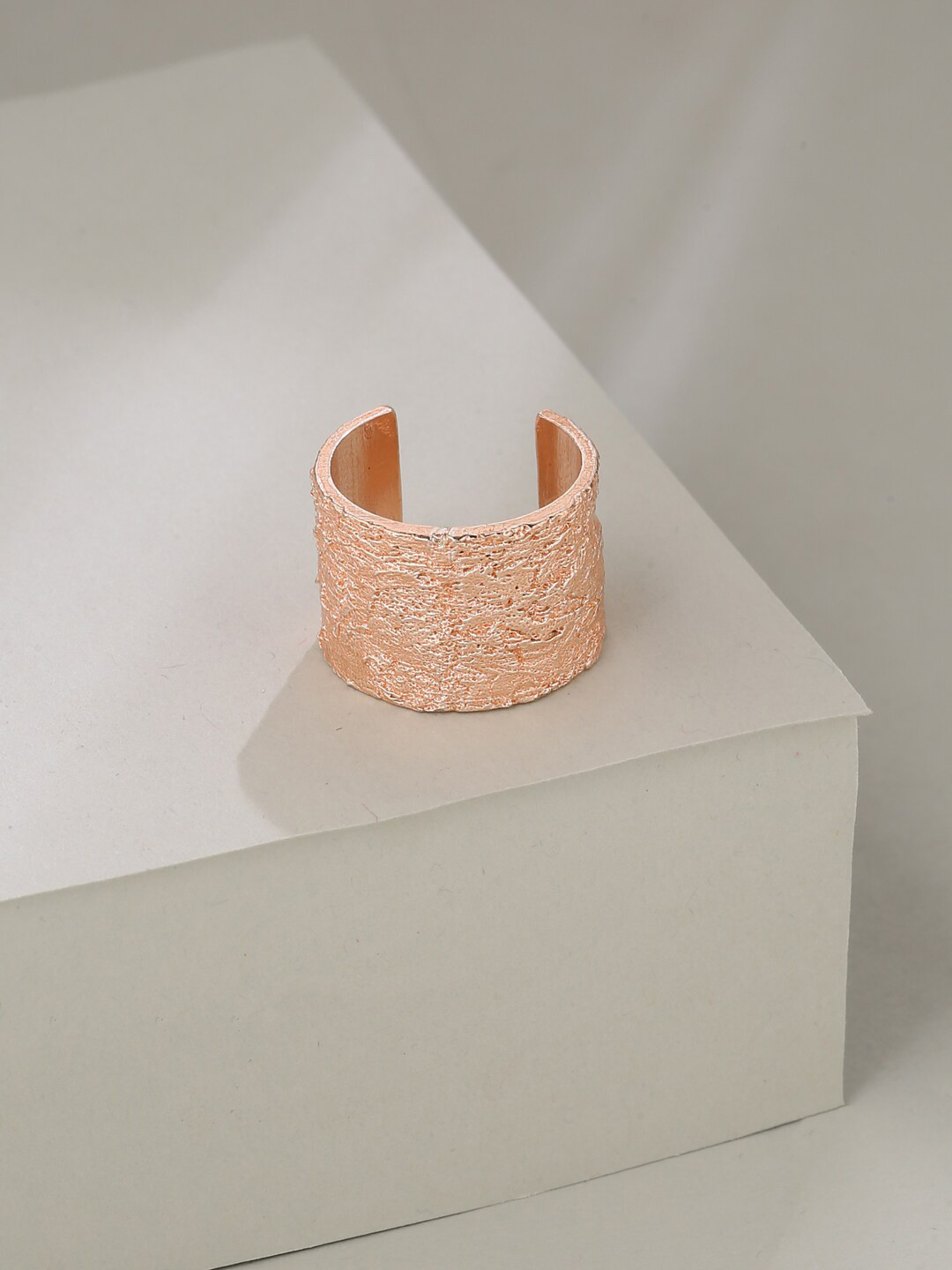Mitali Jain Rose Gold-Plated Textured Lava Finger Ring