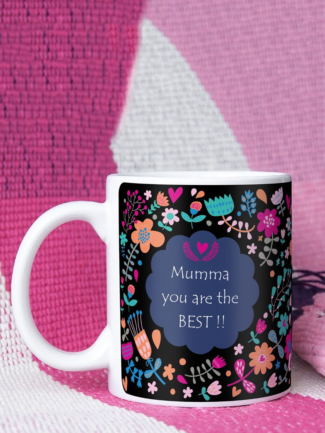 Indigifts Rakshabandhan Gift Black Typography Ceramic Microwave Safe Mug-325ml