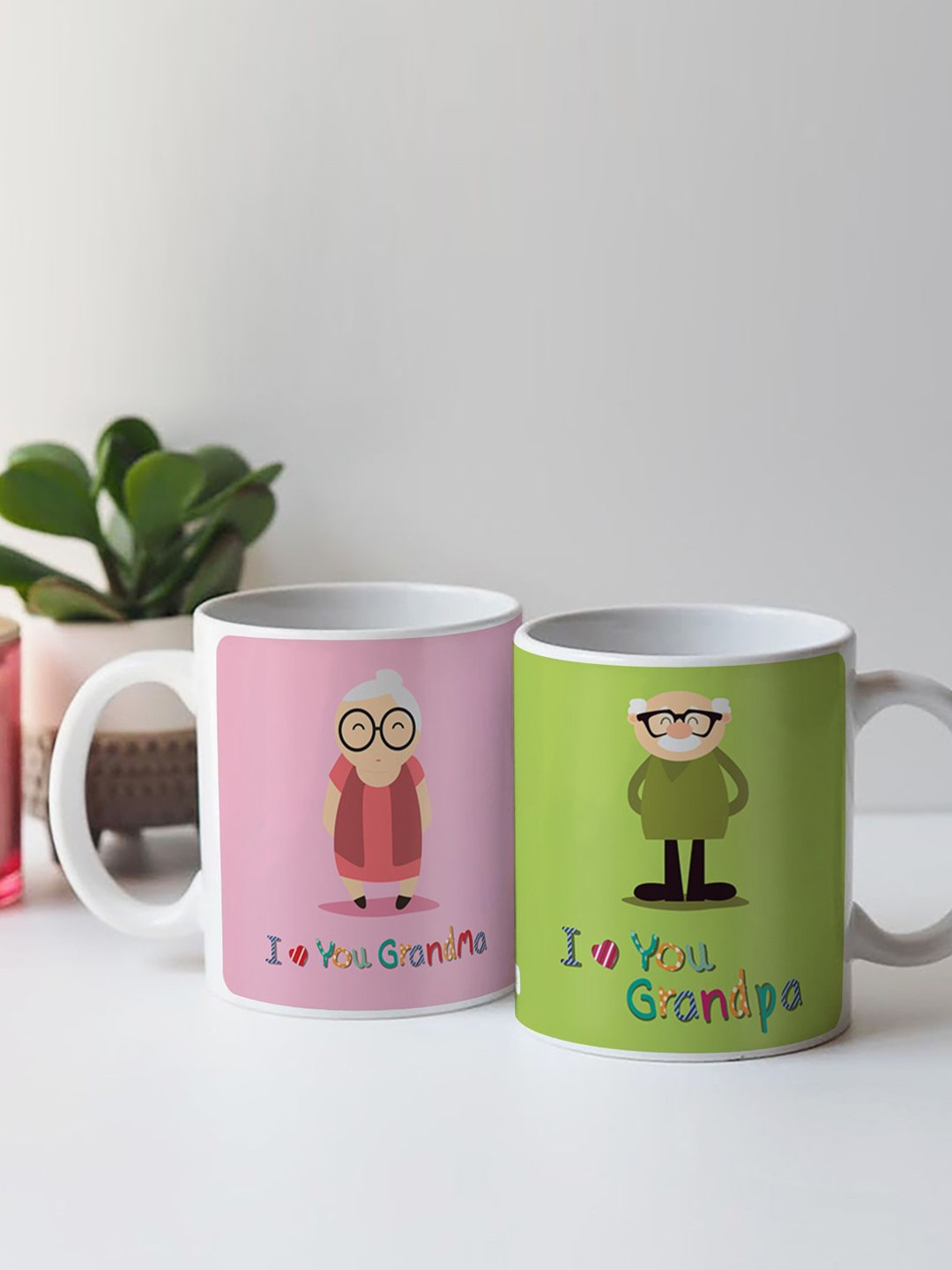 Indigifts Chill Out Green Typography Ceramic Microwave Safe 2 Piece Mugs-325ml