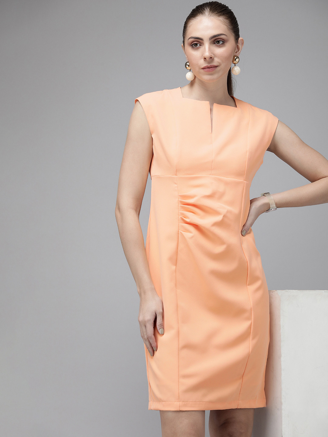 Van Heusen Women Solid Sheath Dress