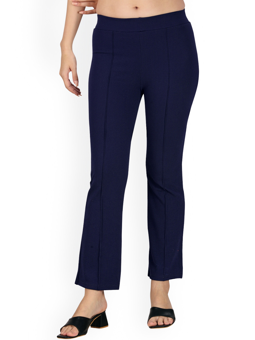 Ambuja International Women Mid-Rise Regular Fit Trousers