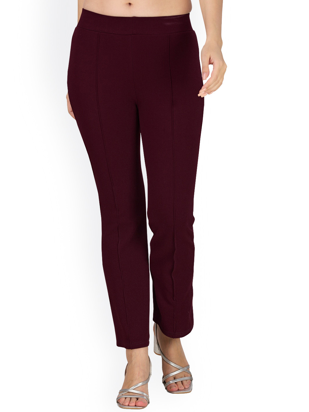Ambuja International Women Mid-Rise Regular Fit Trousers