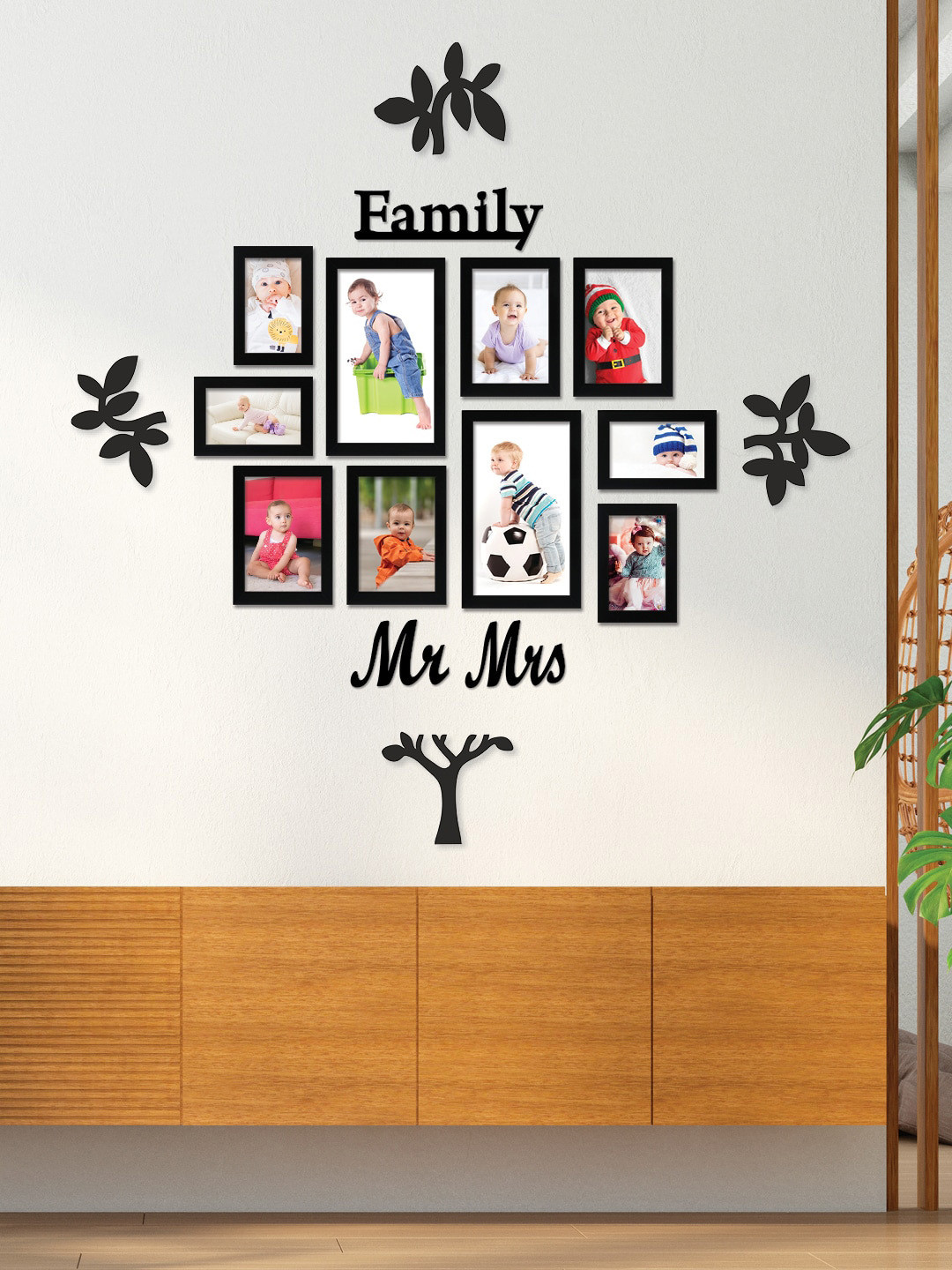 RANDOM 10-Pcs Black Photo Frames With Plaque