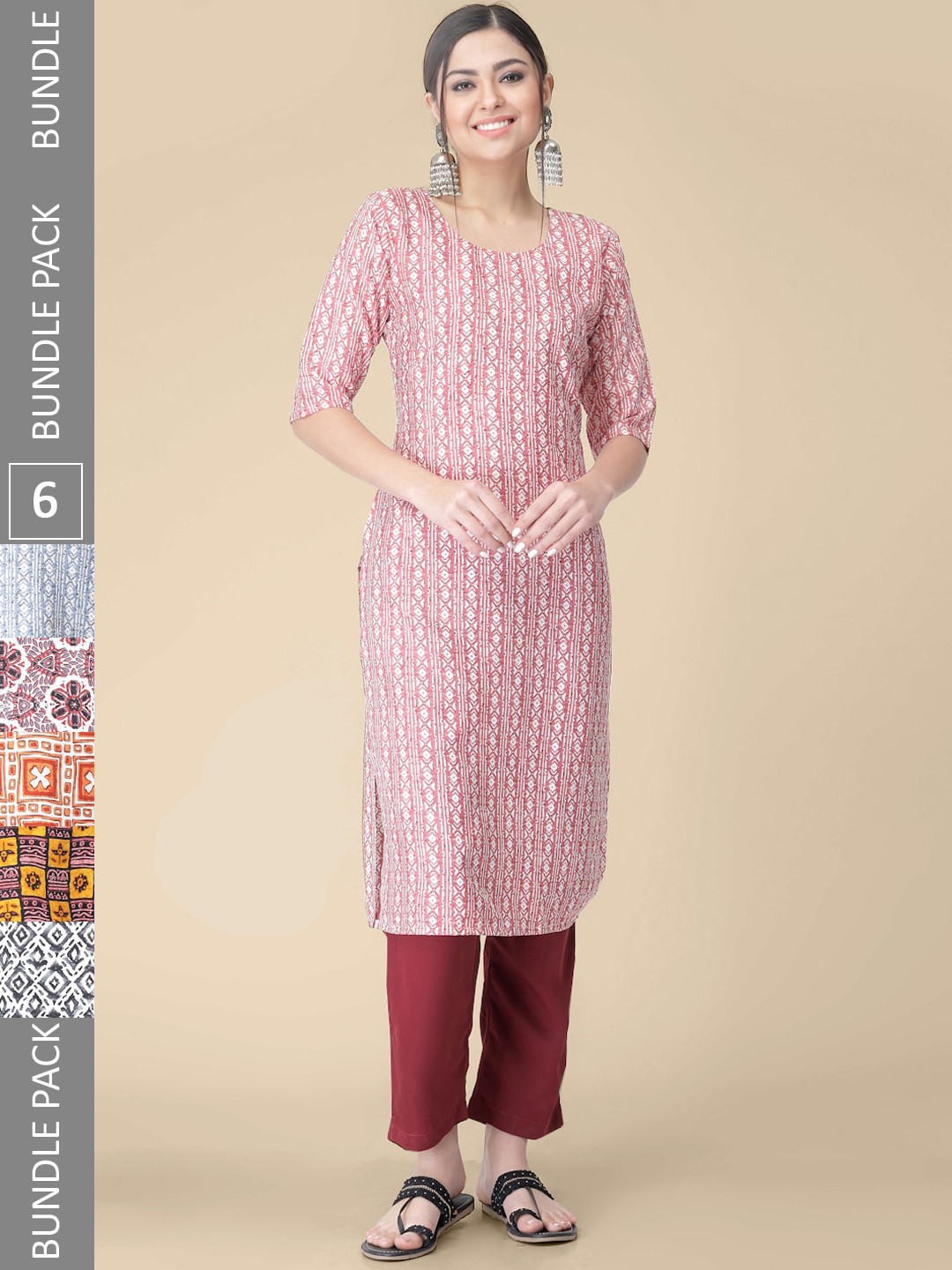 7Threads Selection Of 4 Printed Crepe Kurta