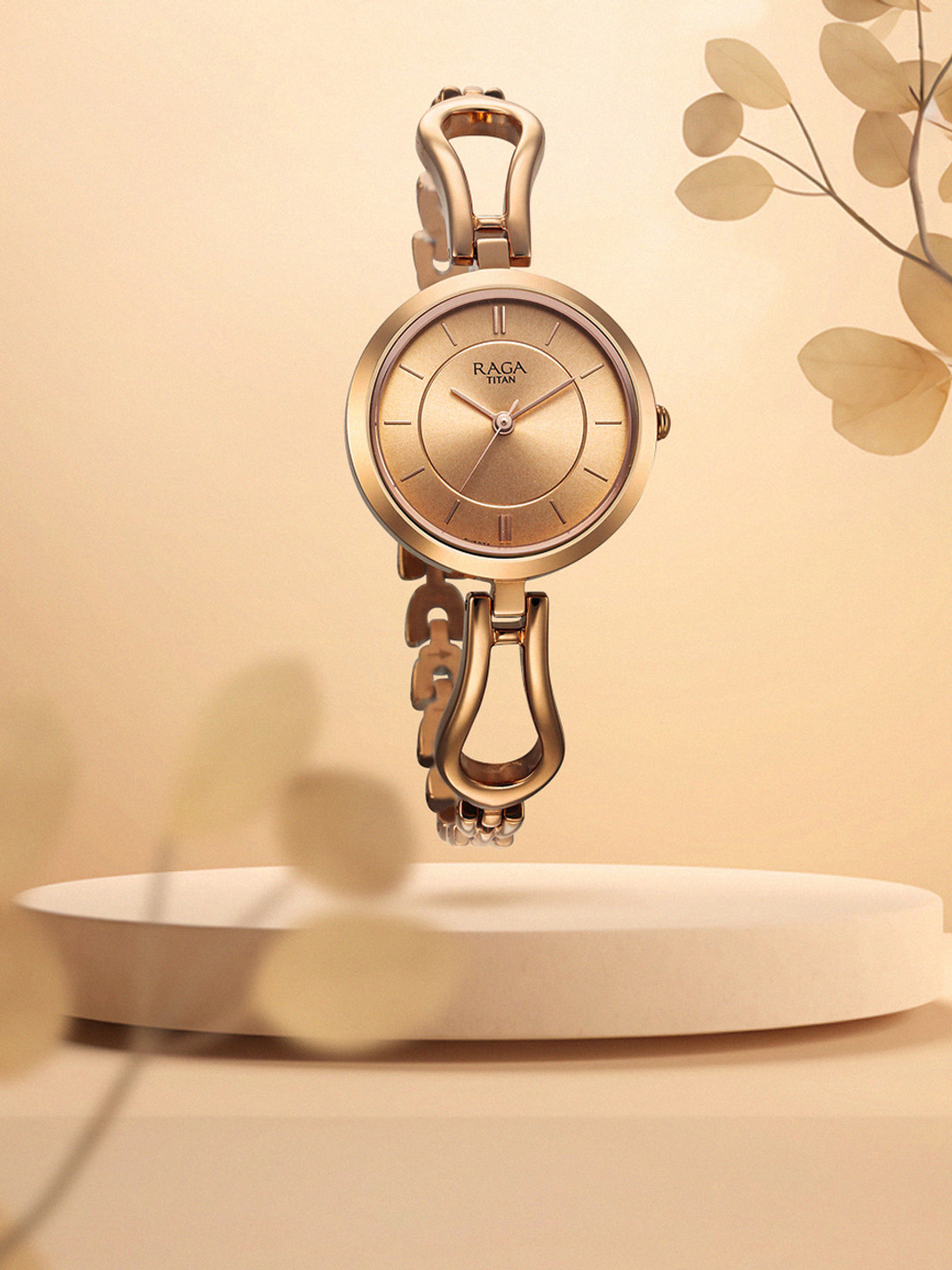 Titan Women Brass Dial & Bracelet Style Straps Analogue Watch 2727WM01