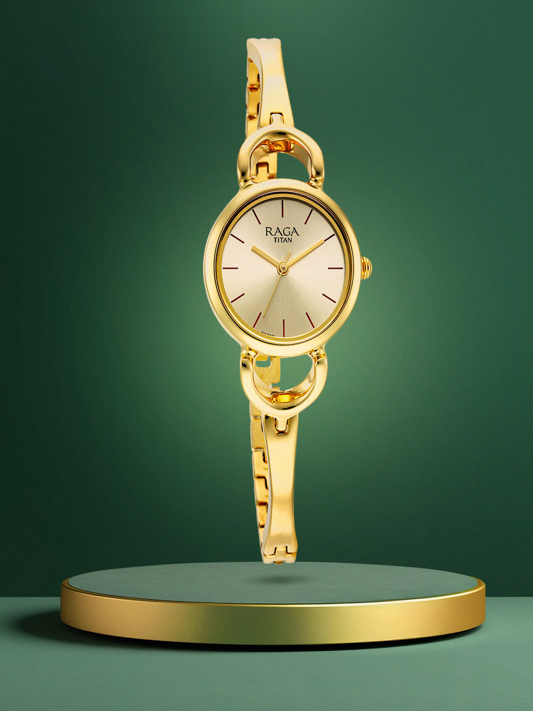 Titan Women Textured Dial & Bracelet Style Straps Analogue Watch 2724YM01