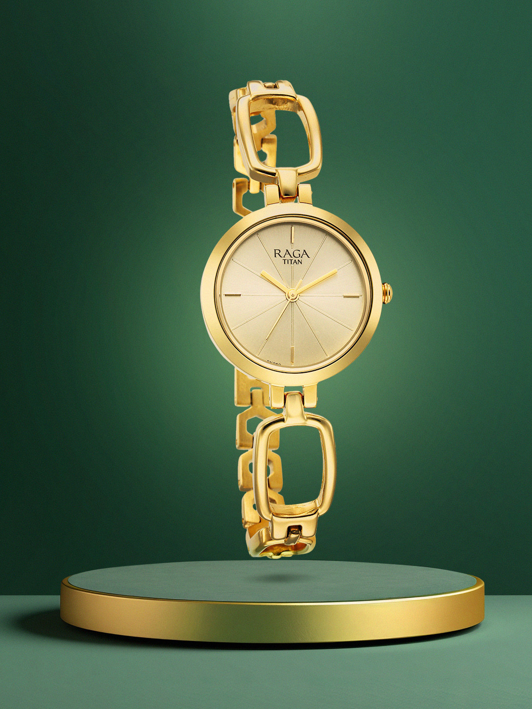 Titan Women Textured Dial & Bracelet Style Analogue Watch 2725YM01