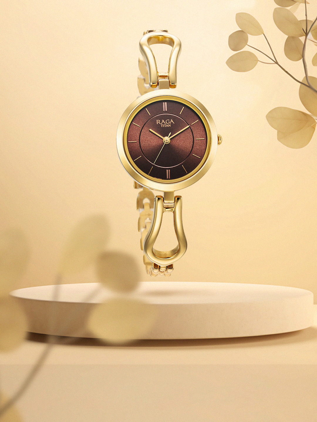 Titan Women Textured Dial & Bracelet Style Straps Analogue Watch 2727YM01