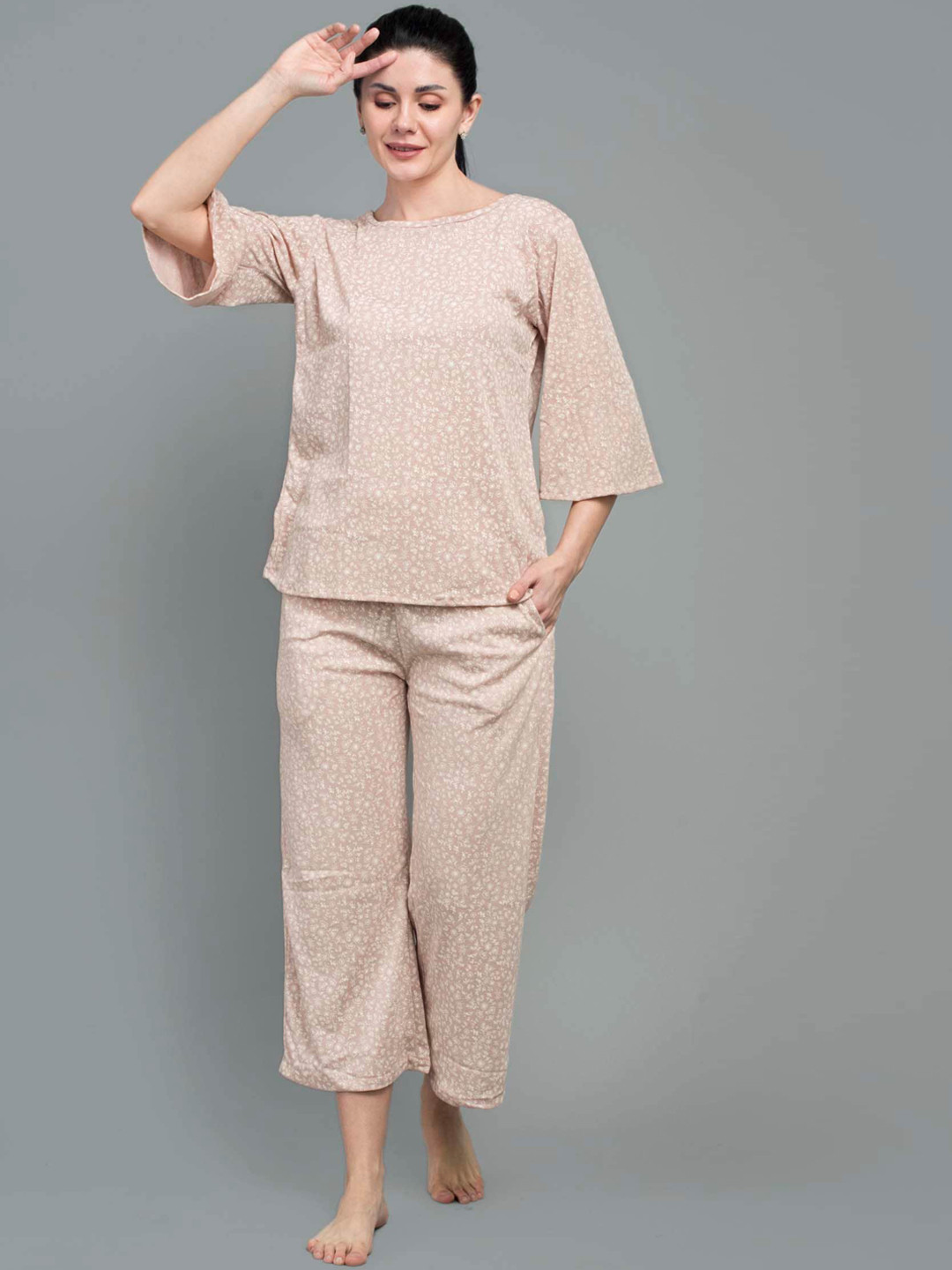 Keepfit Floral Printed Pure Cotton Night Suit
