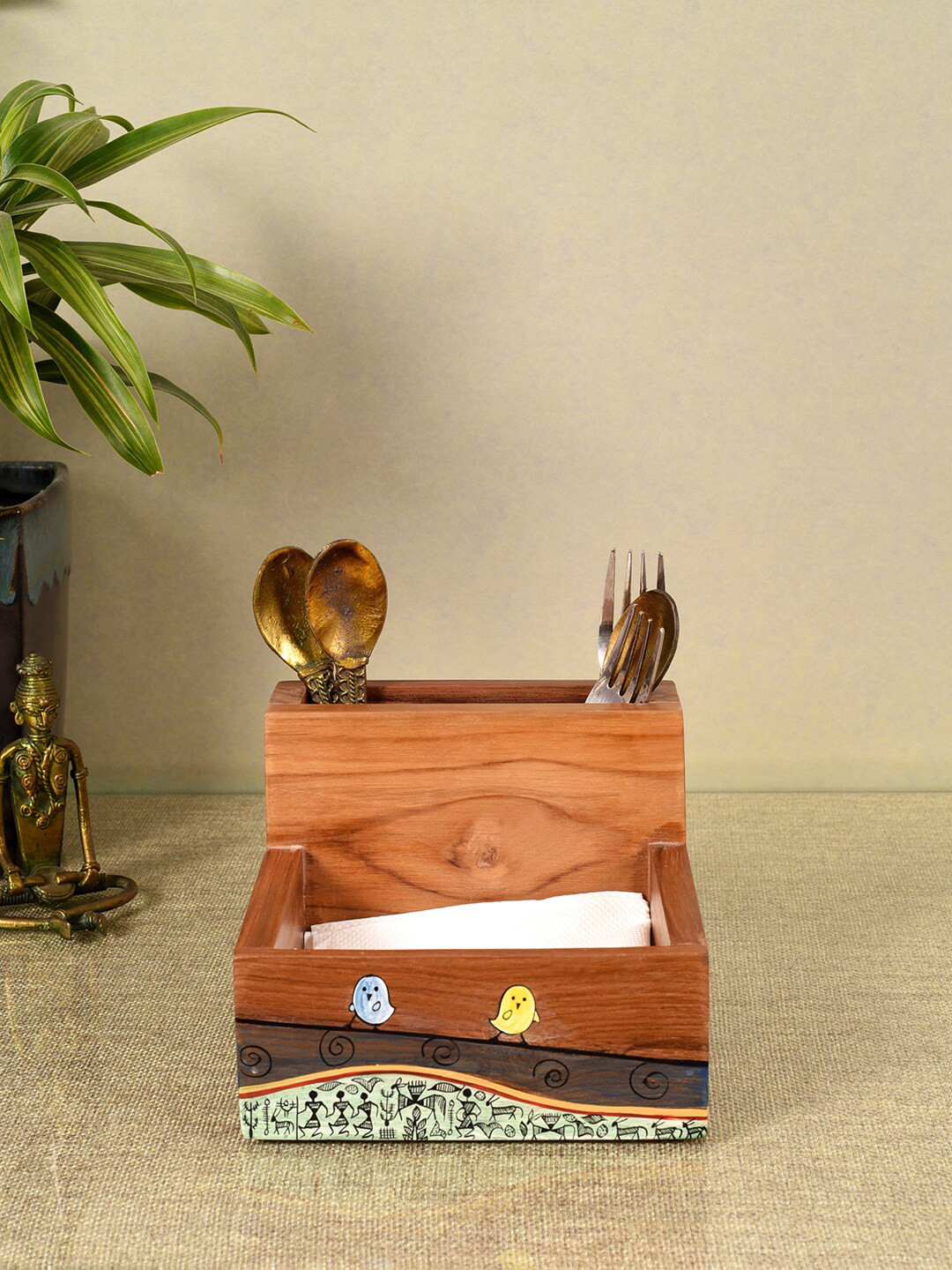 AAKRITI ART CREATIONS Condiments Holder Box Cutlery