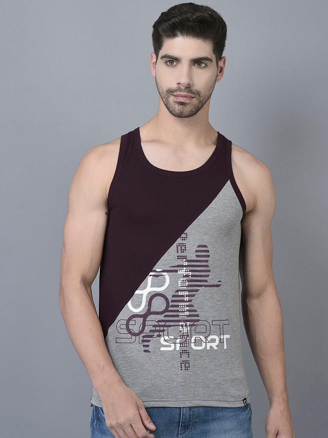 Dollar Pack of 3 Men Solid Henley Tshirt with Contrast Cut and Sew Panel