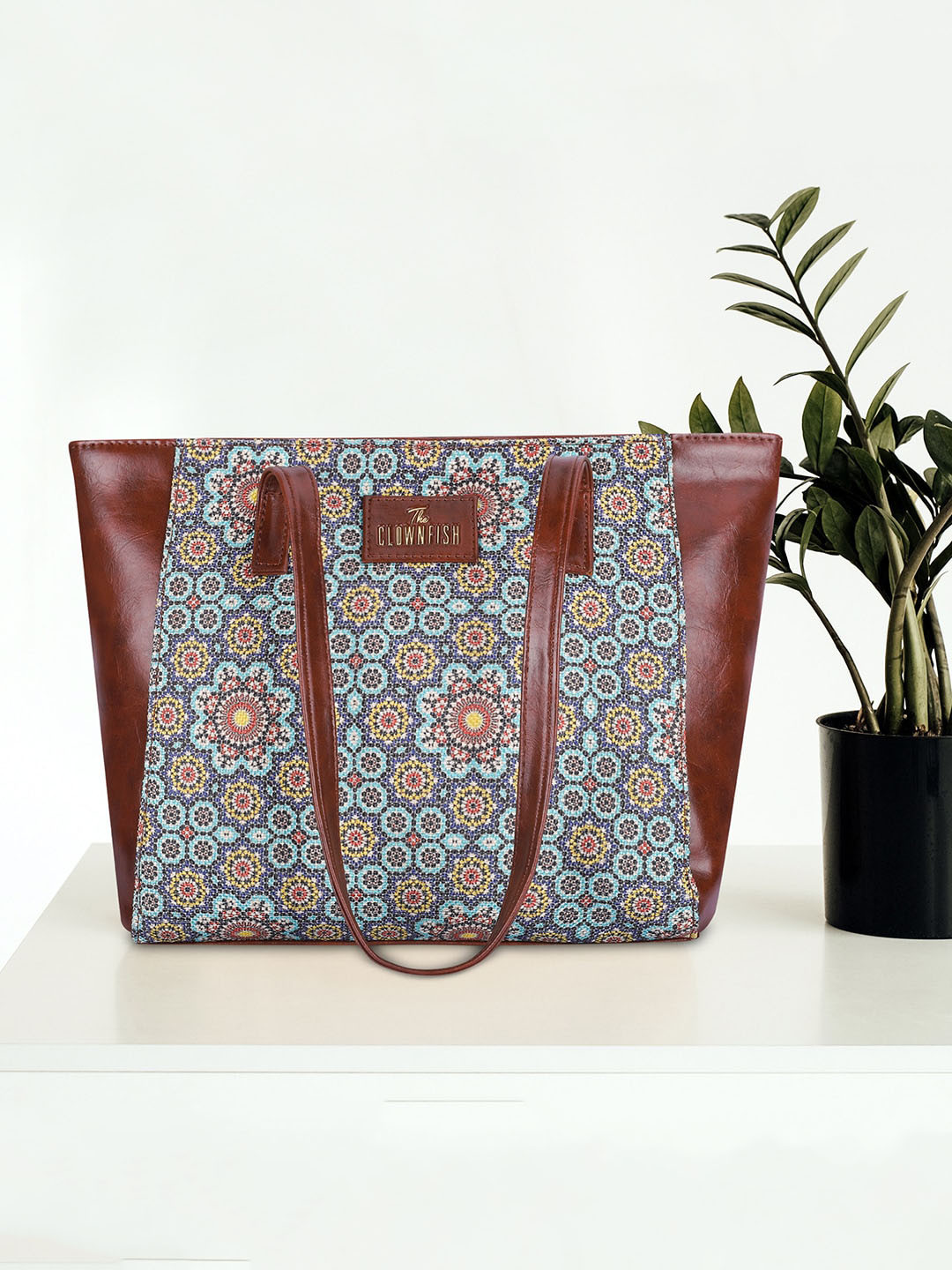 THE CLOWNFISH Valentine Ethnic Motifs Printed Leather Structured Shoulder Bag